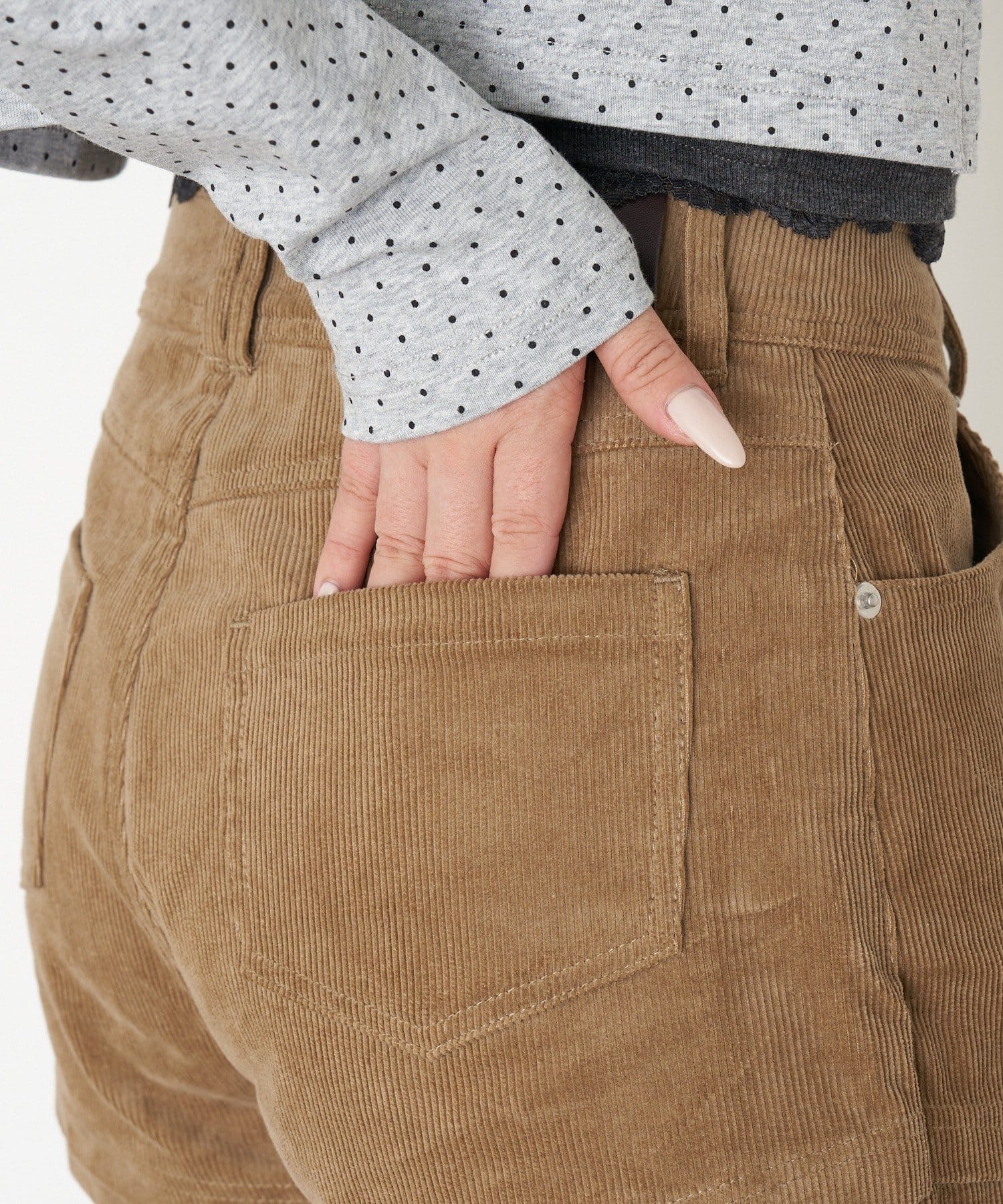 RAY CASSIN(レイカズン) レイヤードコーデュロイショートパンツ