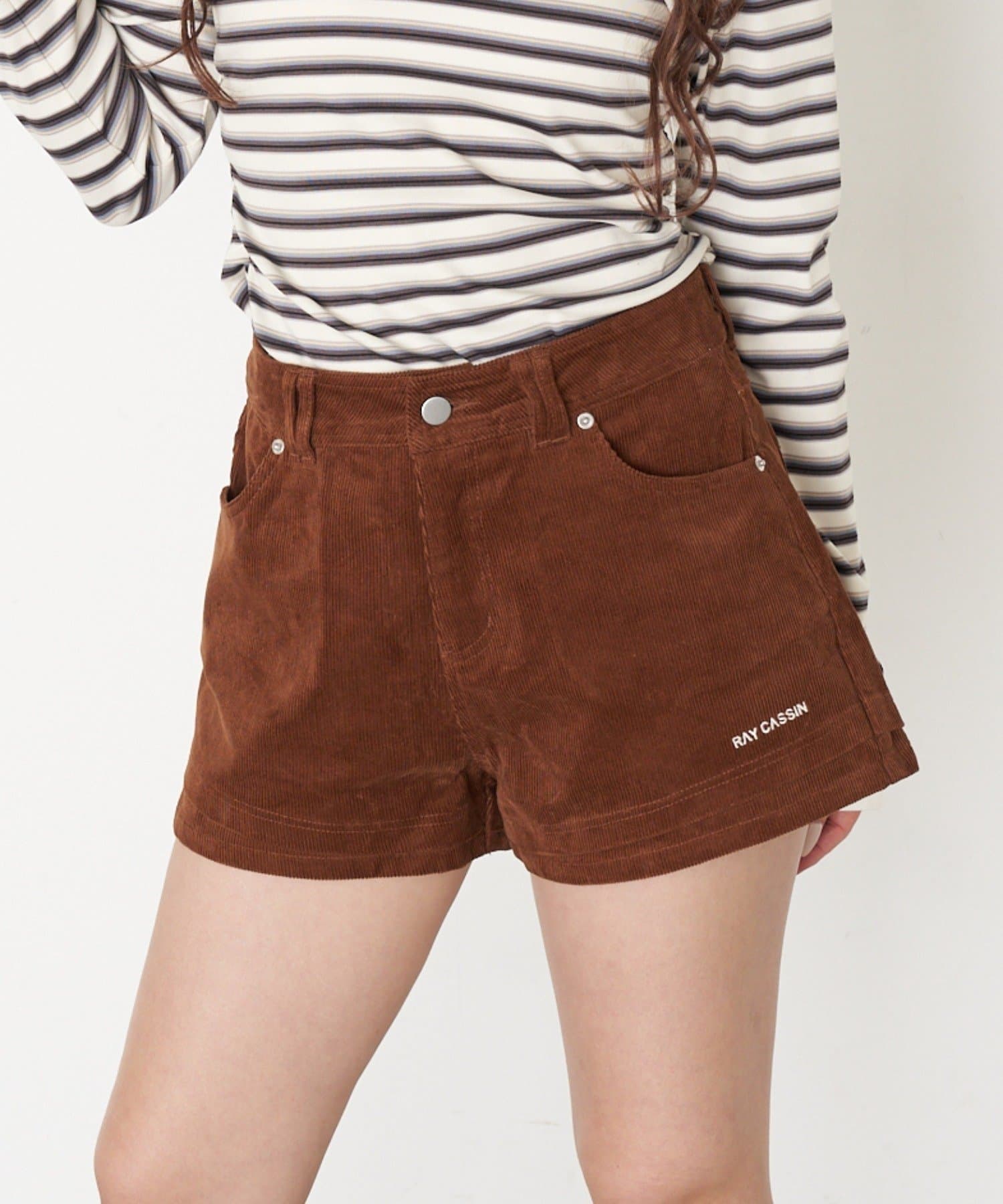 RAY CASSIN(レイカズン) レイヤードコーデュロイショートパンツ