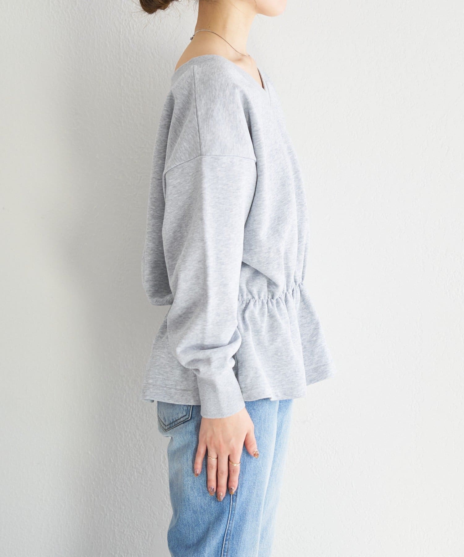 Kastane(カスタネ) B Vネックペプラムスウェット