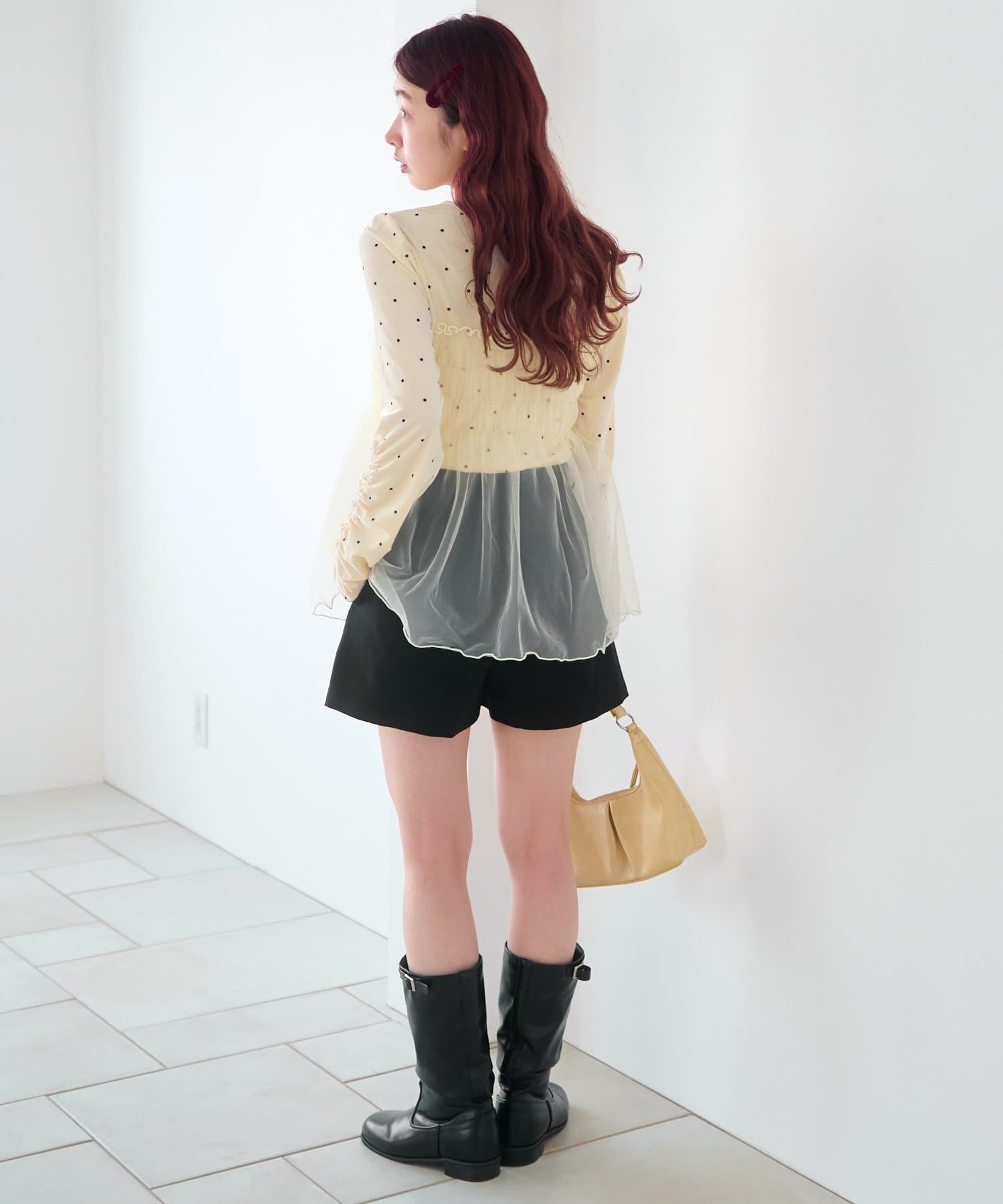 Kastane(カスタネ) 【1.1(木)12:00発売/WEB先行/ドット&ストライプ】	バリエーションチュールドッキングプルオーバー