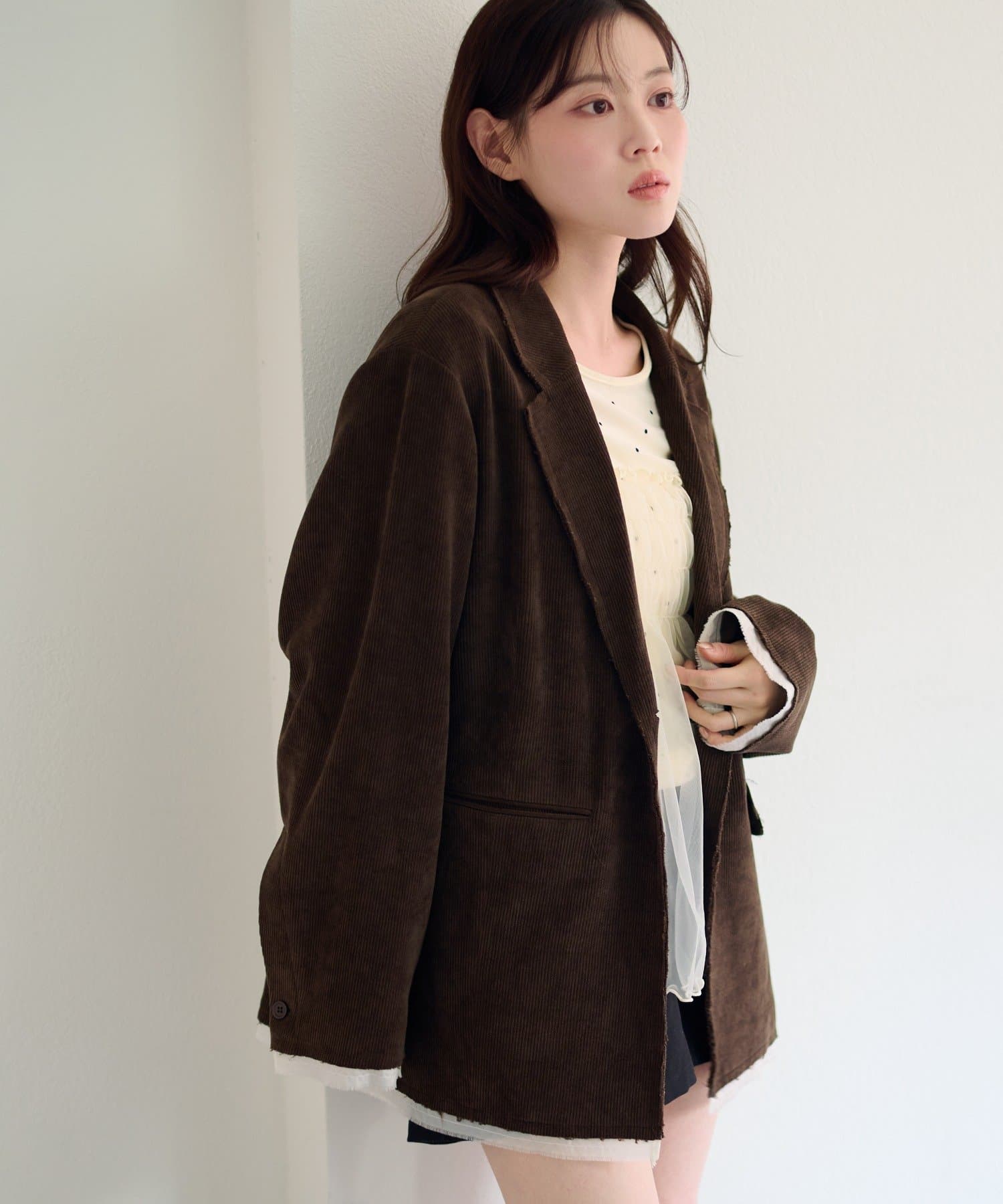 Kastane(カスタネ) 【ドット&ストライプ】	バリエーションチュールドッキングプルオーバー