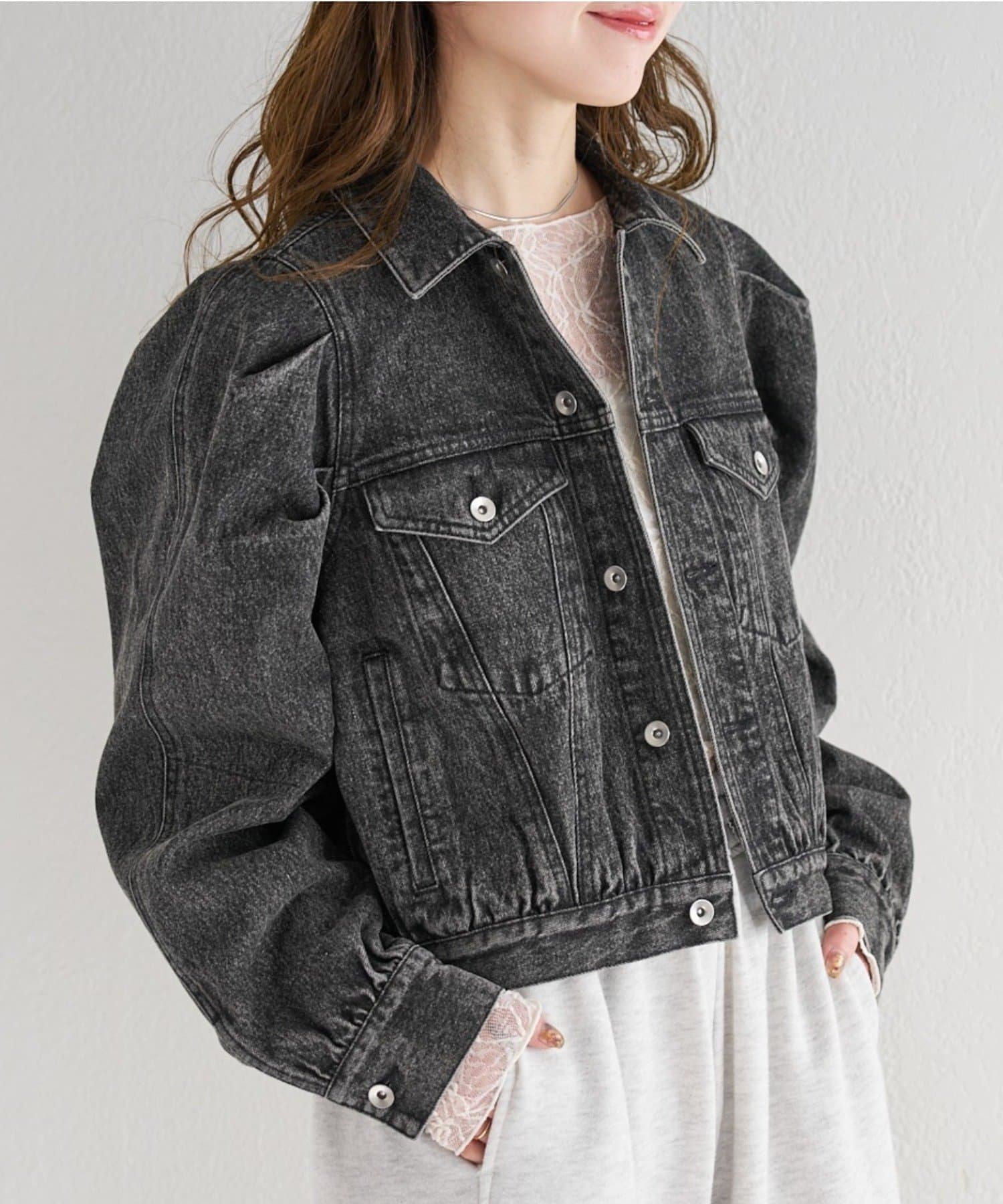 Kastane(カスタネ) 【S.Mサイズ展開】B デニムパフジャケット