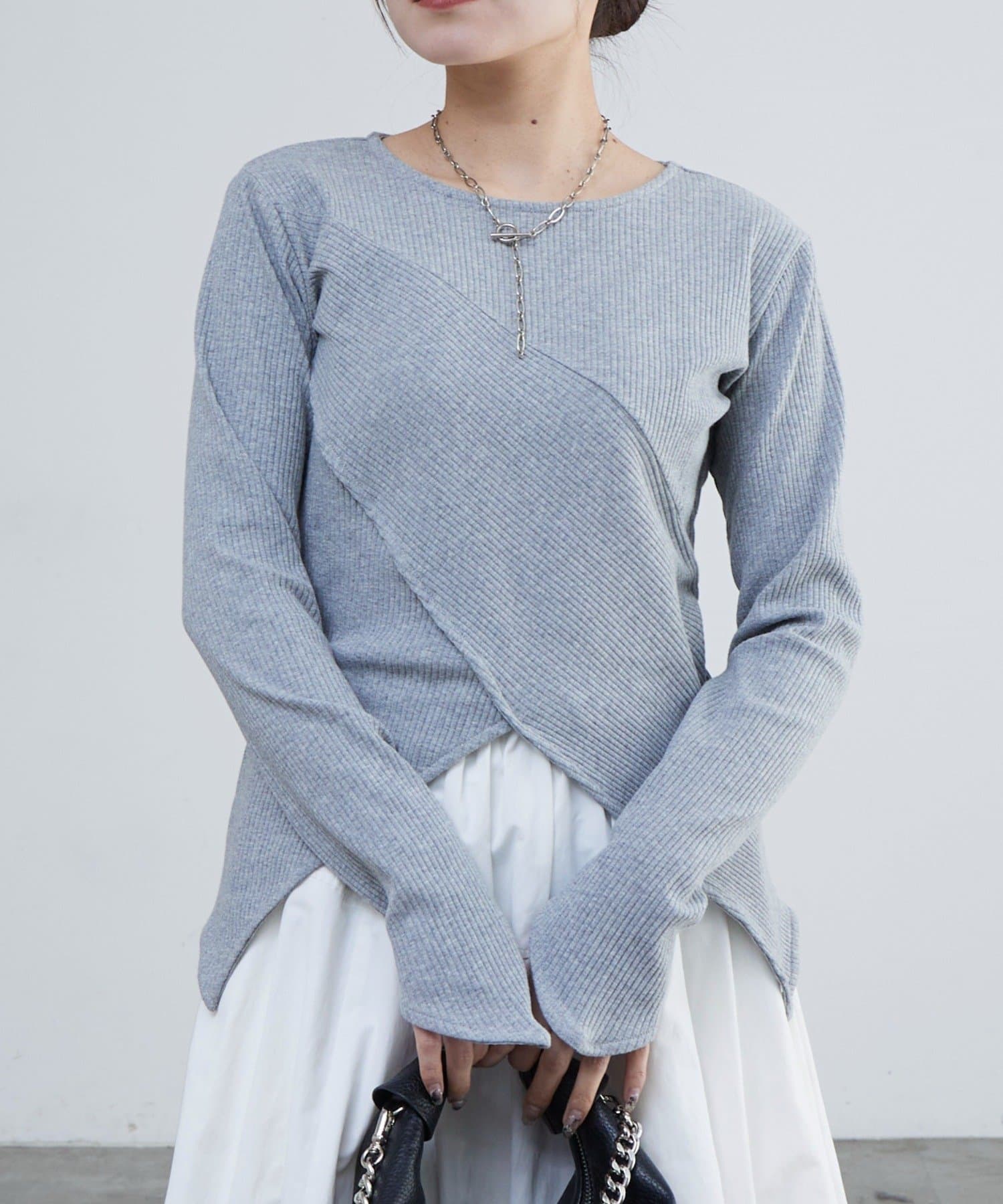 Lui's(ルイス) リブ切替デザイントップス