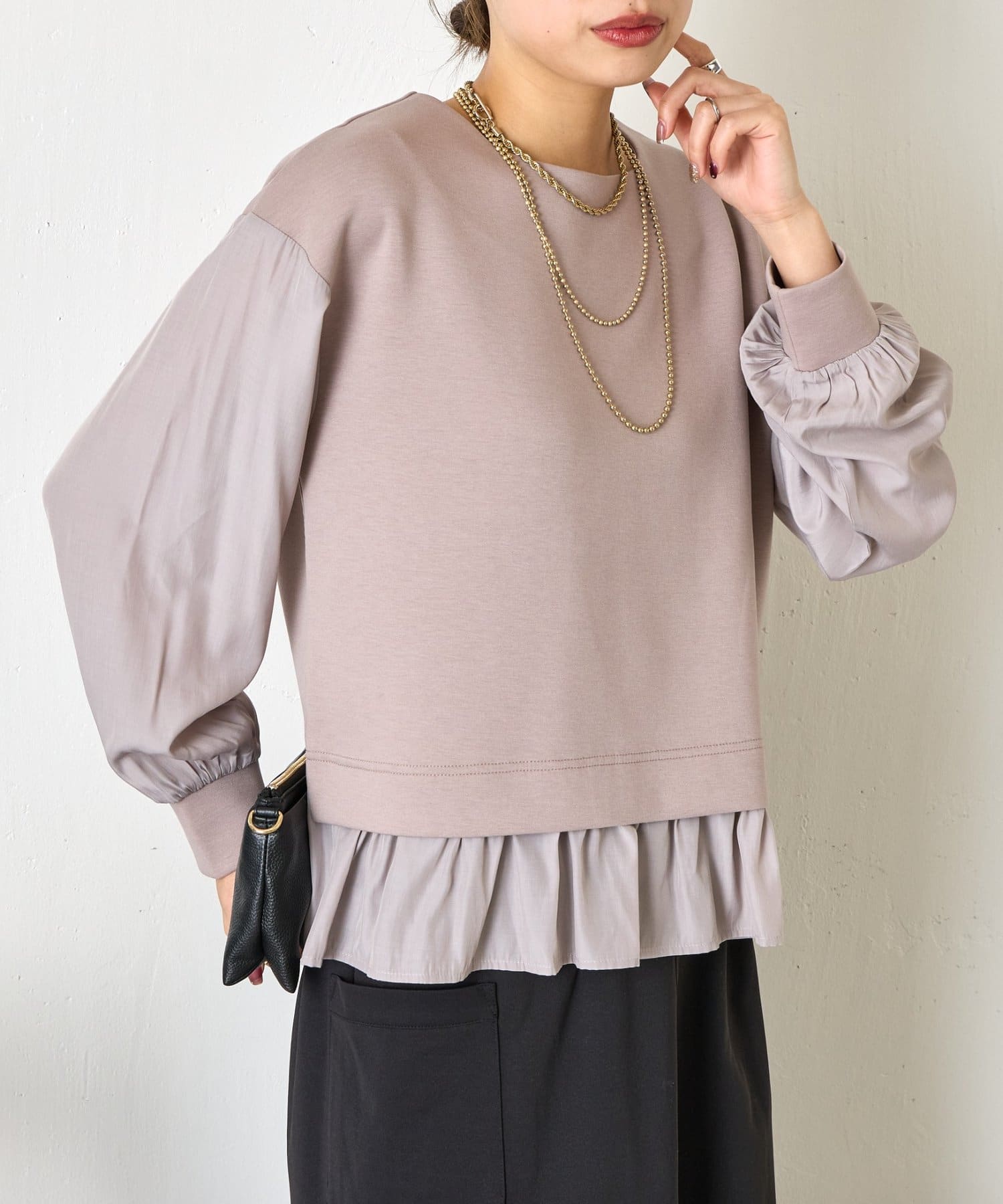 Jena　espace merveilleux(ジェナ　エスパスメルヴェイユ) 【着るだけ完成】レイヤード風プルオーバー