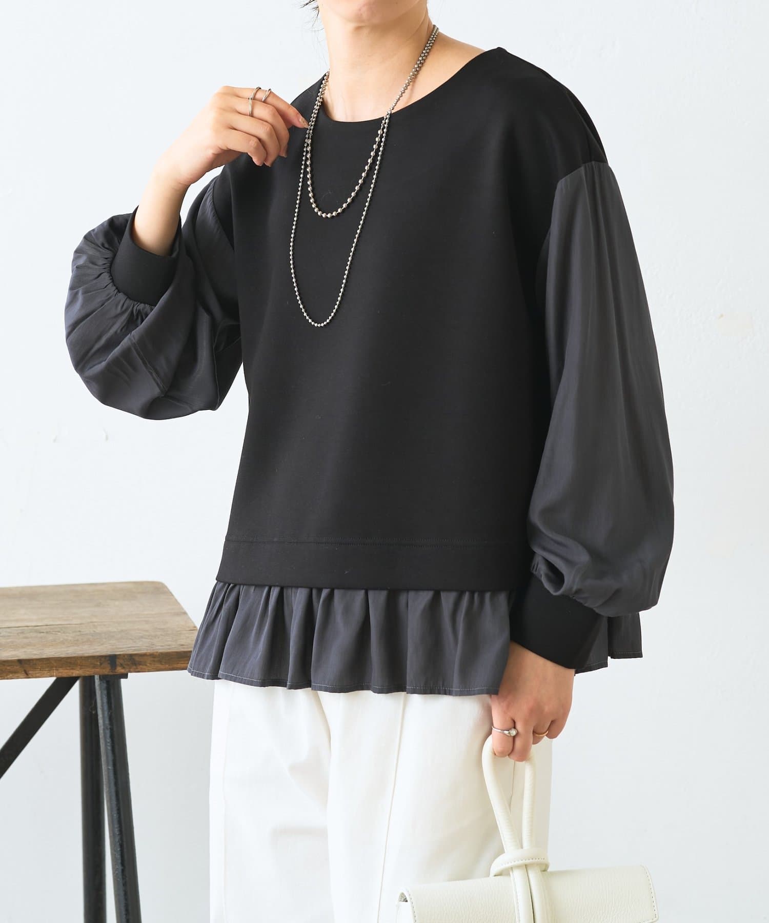 Jena　espace merveilleux(ジェナ　エスパスメルヴェイユ) 【着るだけ完成】レイヤード風プルオーバー