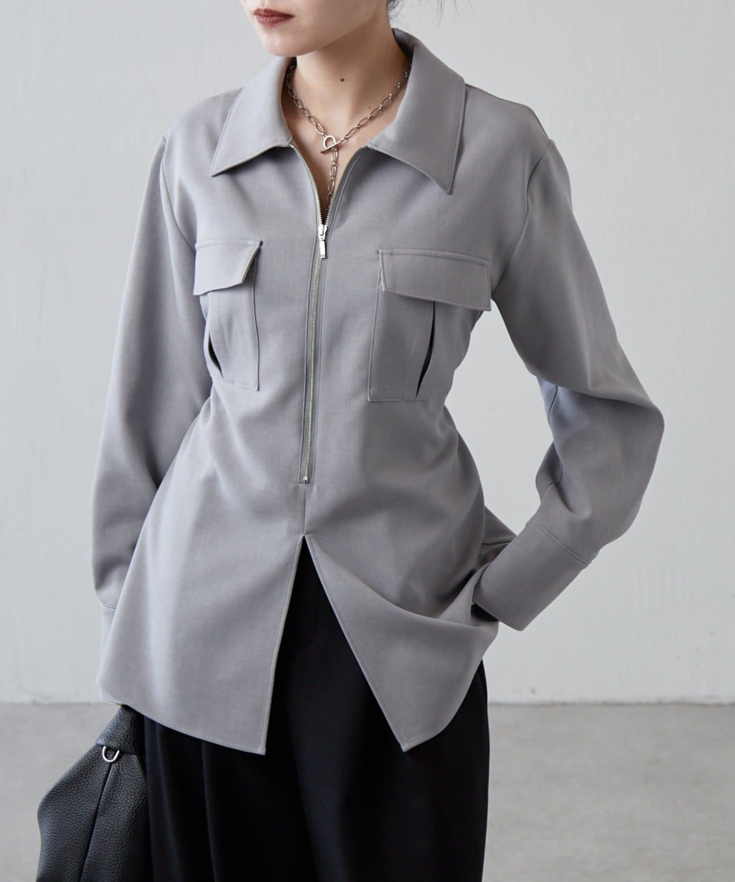 Lui's(ルイス) ダブルクロス前ポケットZIPシャツ