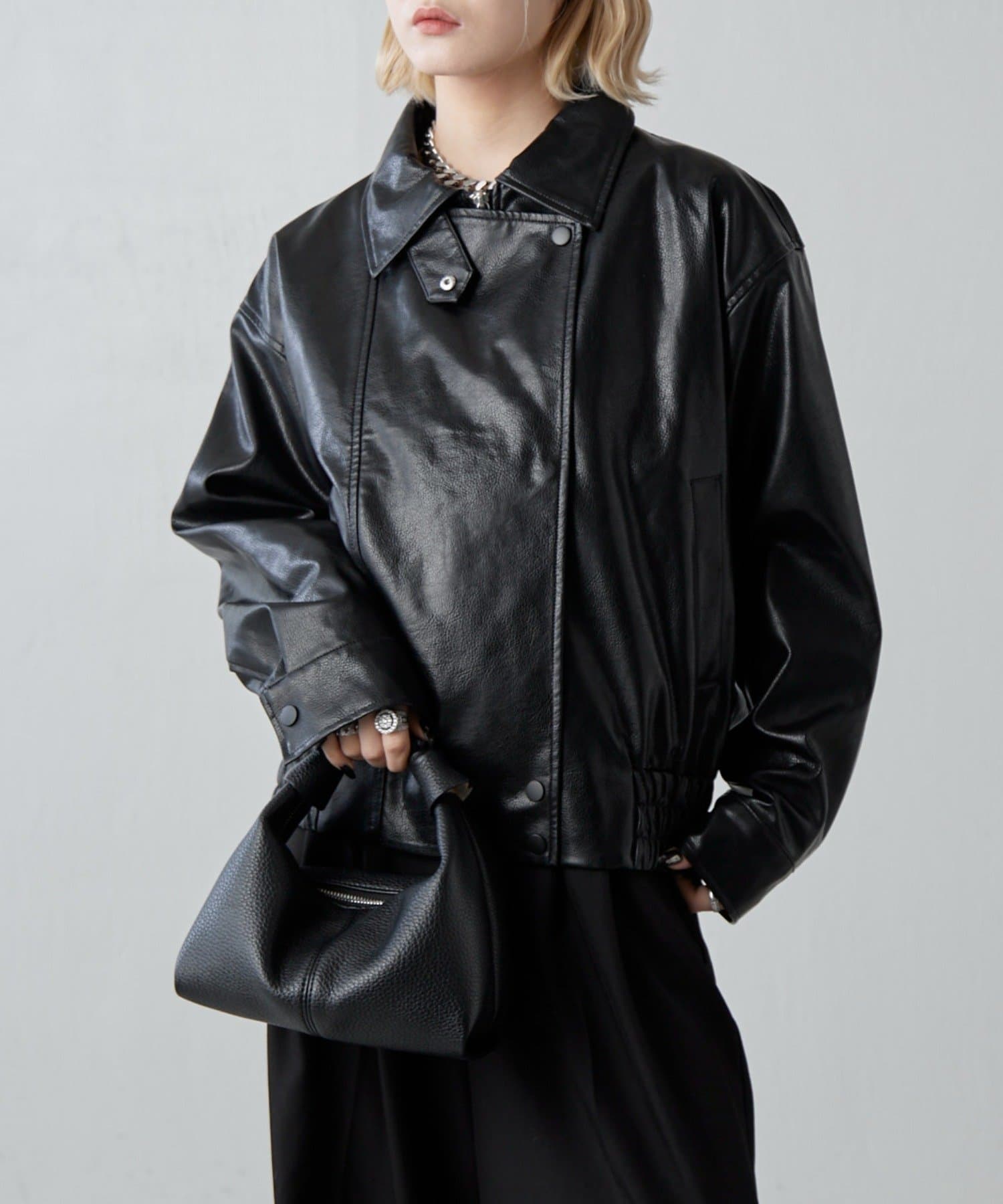 Lui's(ルイス) フェイクレザーZIPブルゾン