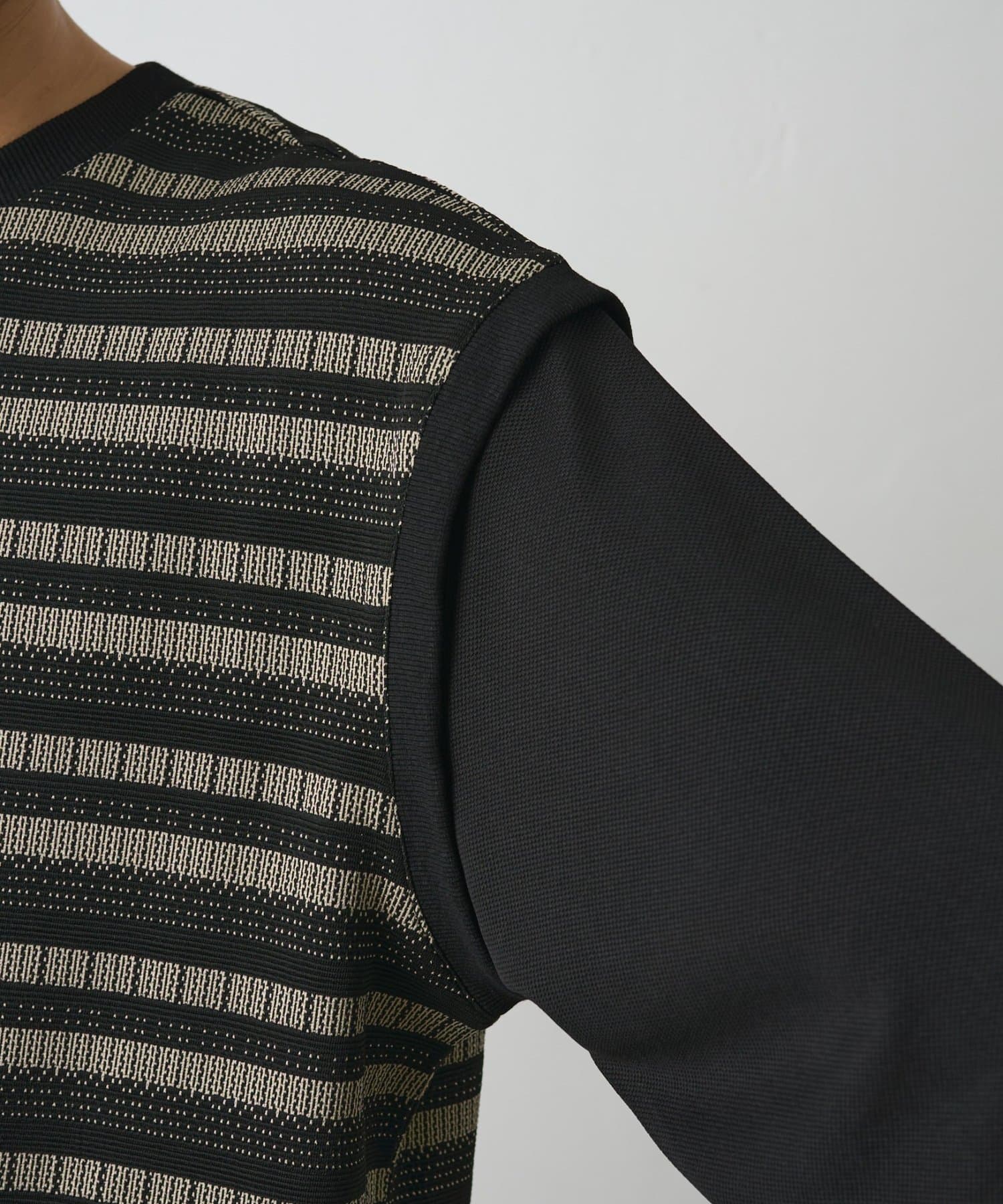 COLONY 2139(コロニー トゥーワンスリーナイン) ジャガードボーダードッキング長袖TEE