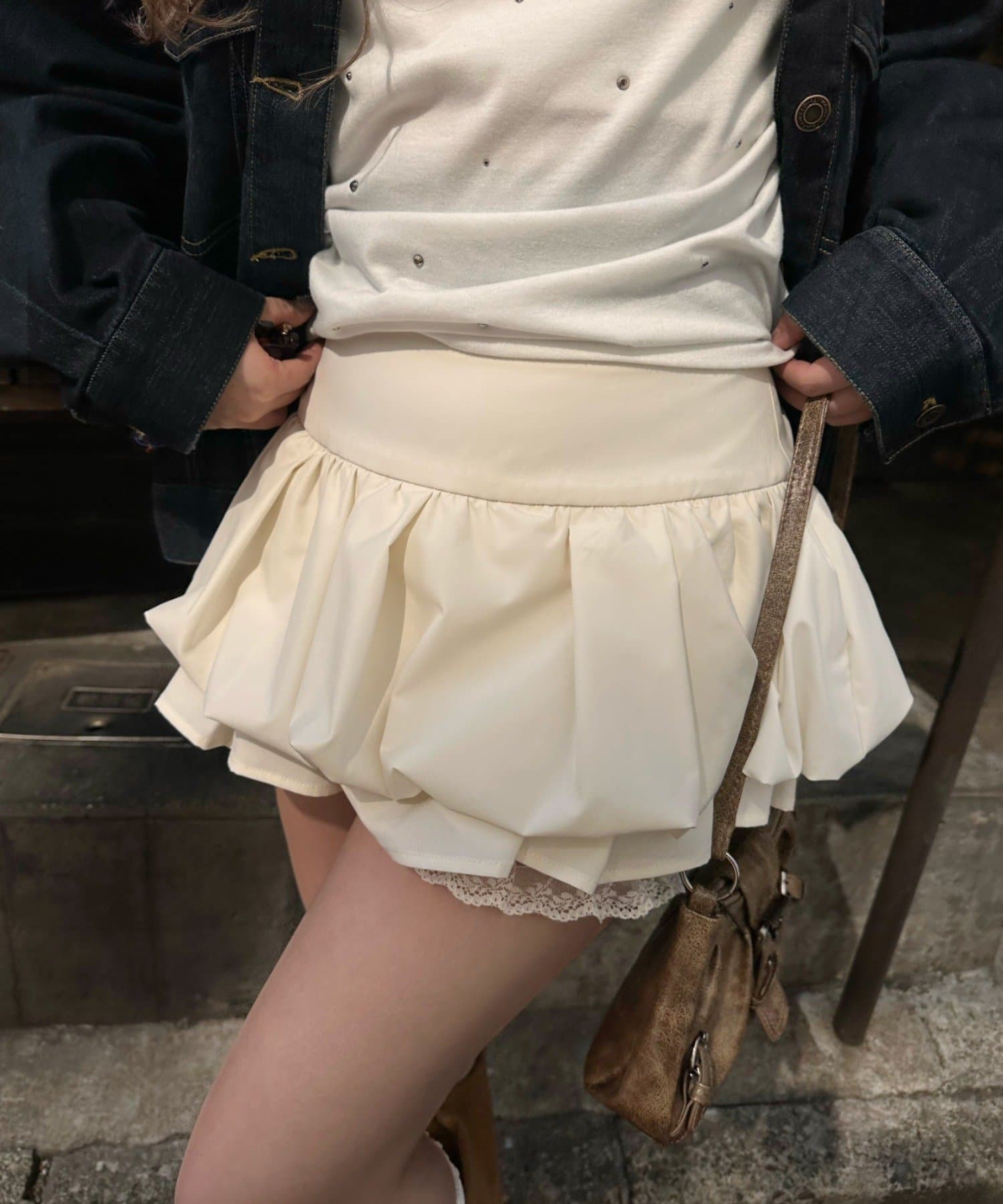 RAY CASSIN(レイカズン) 【新色追加・ホイップスカート】ティアードバルーンスカート