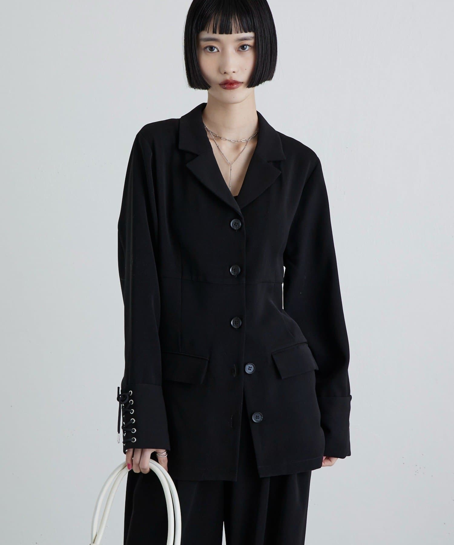 Lui's(ルイス) 袖口レースアップシャツジャケット