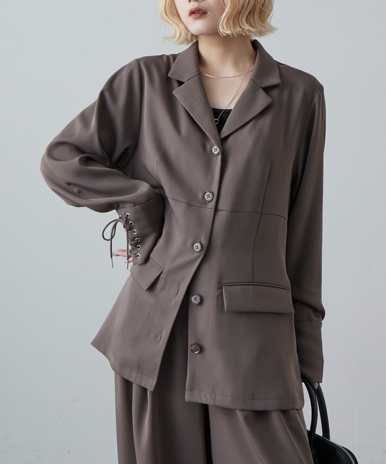 Lui's(ルイス) 袖口レースアップシャツジャケット