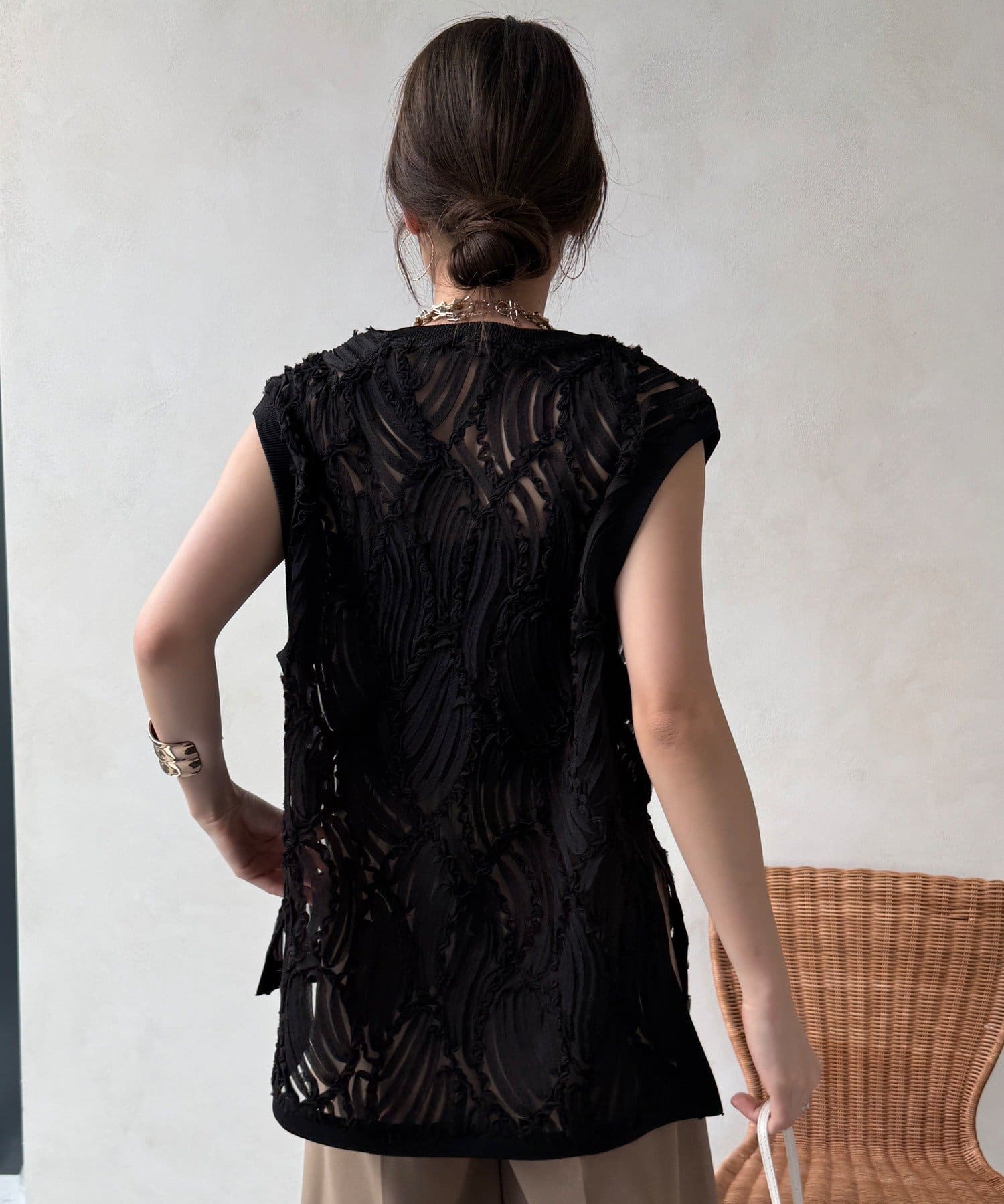 DOUDOU(ドゥドゥ) 【WEB限定】ジャガードチュニックベスト