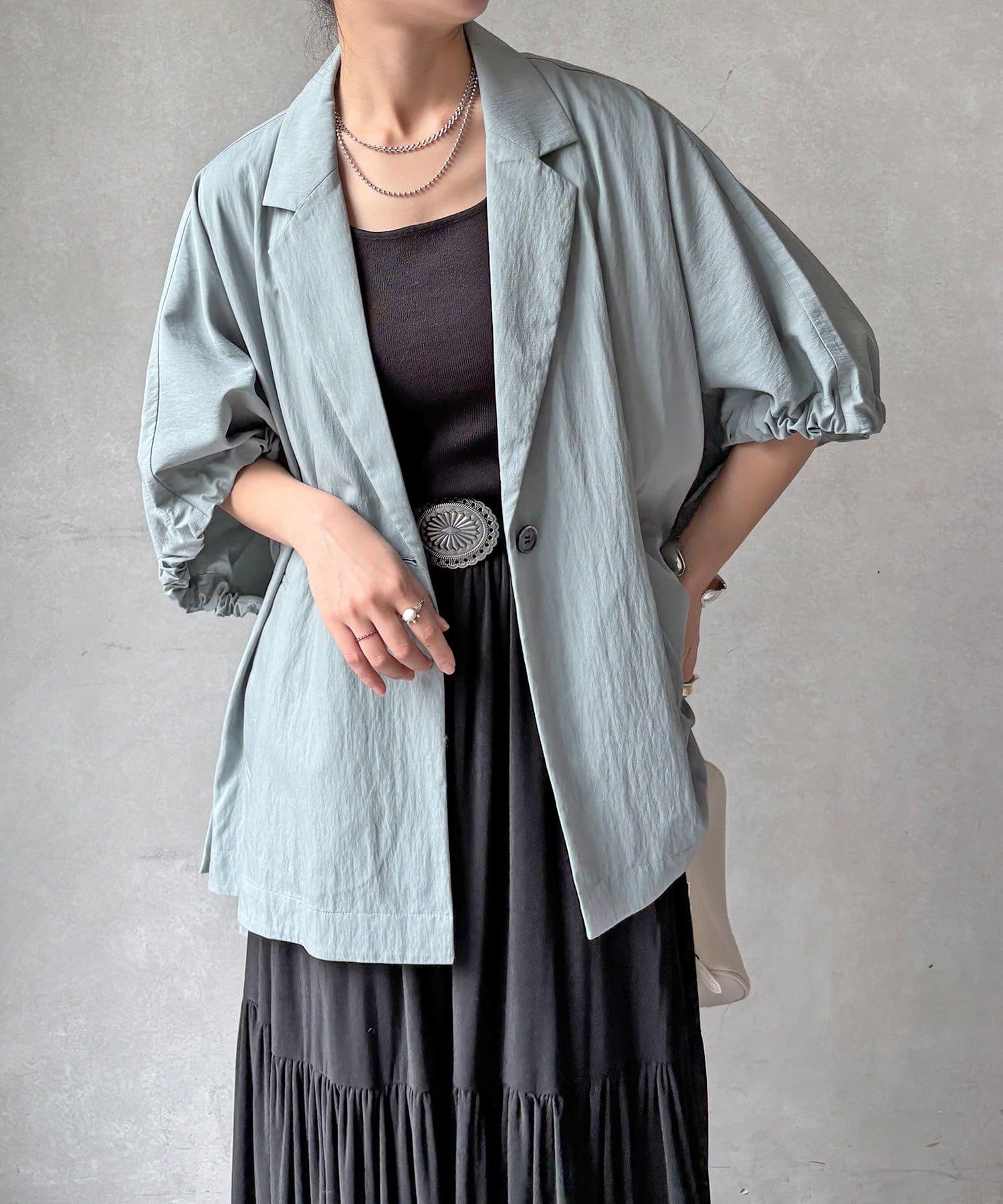 DOUDOU(ドゥドゥ) 【WEB限定】ポンチョテーラードジャケット