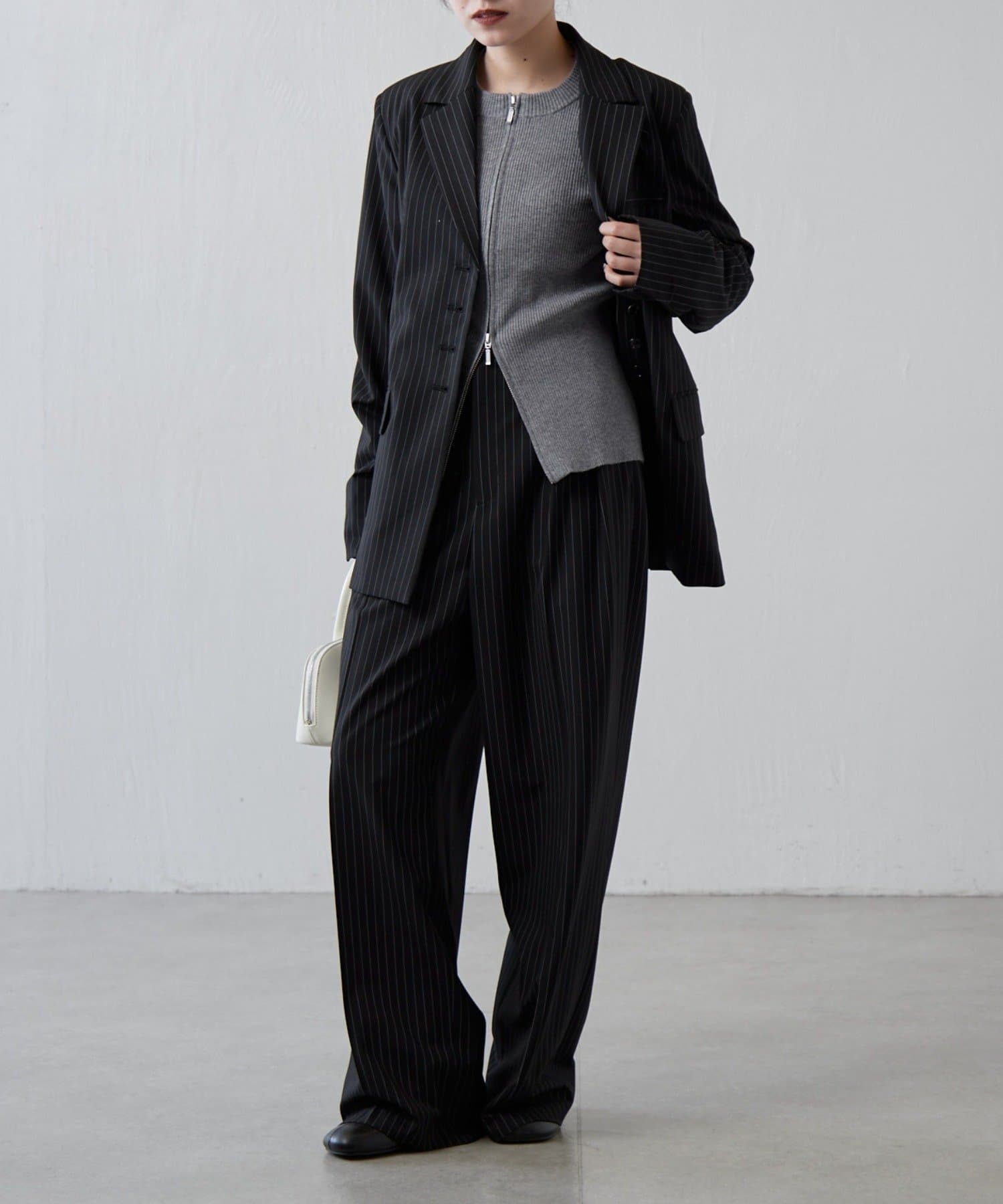 Lui's(ルイス) 袖フレアZIPニットプルオーバー