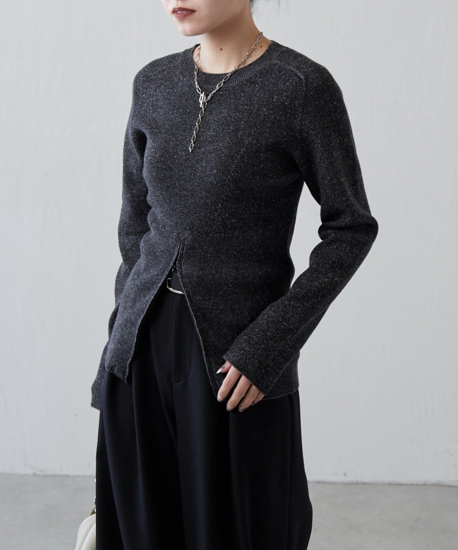 Lui's(ルイス) フロントZIPデザインニット