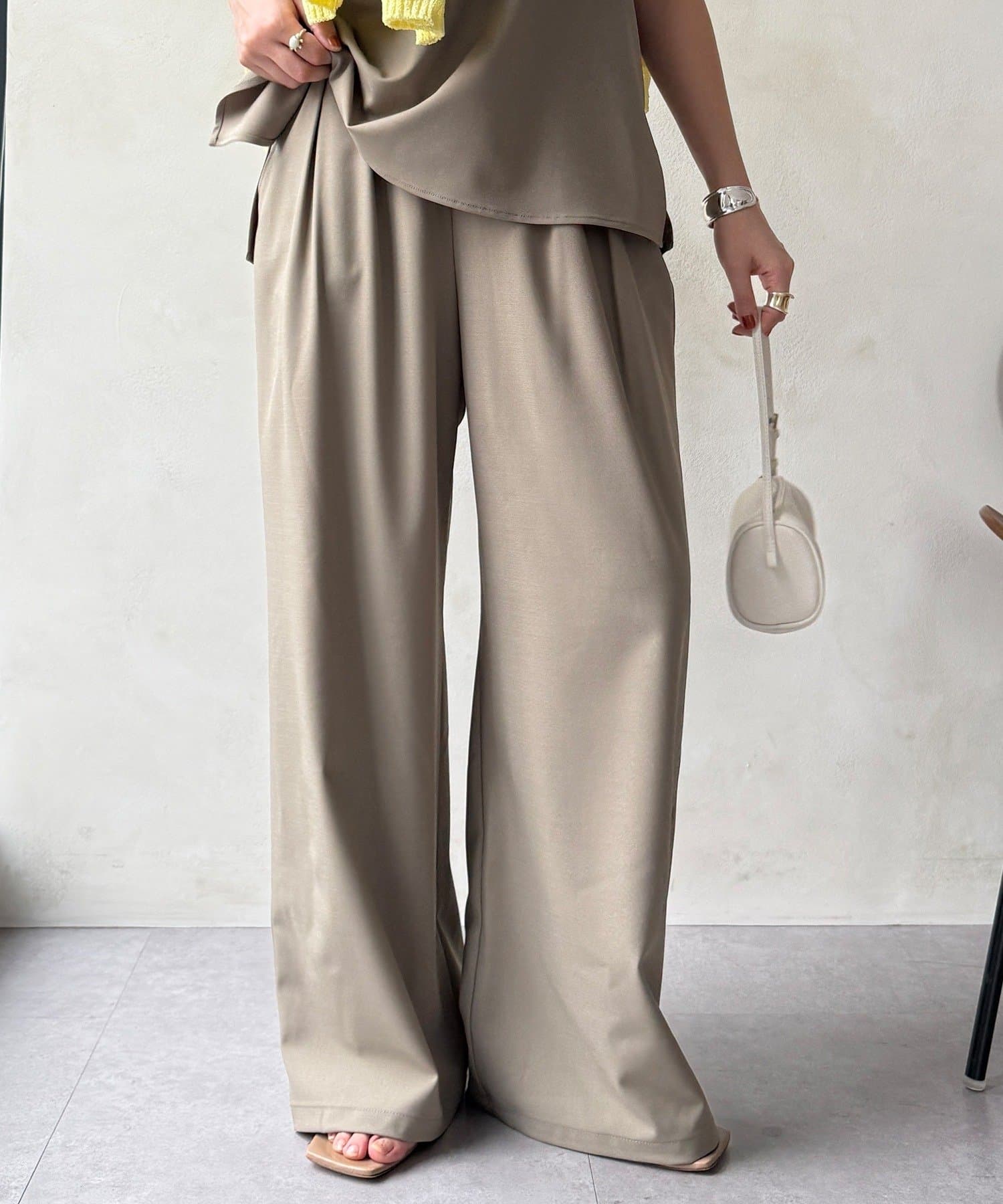 DOUDOU(ドゥドゥ) ドライタッチワイドパンツ