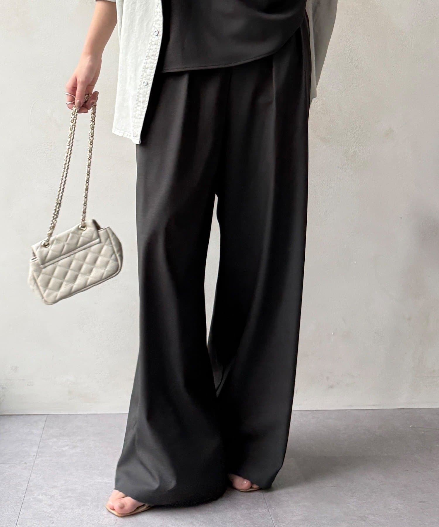 DOUDOU(ドゥドゥ) ドライタッチワイドパンツ