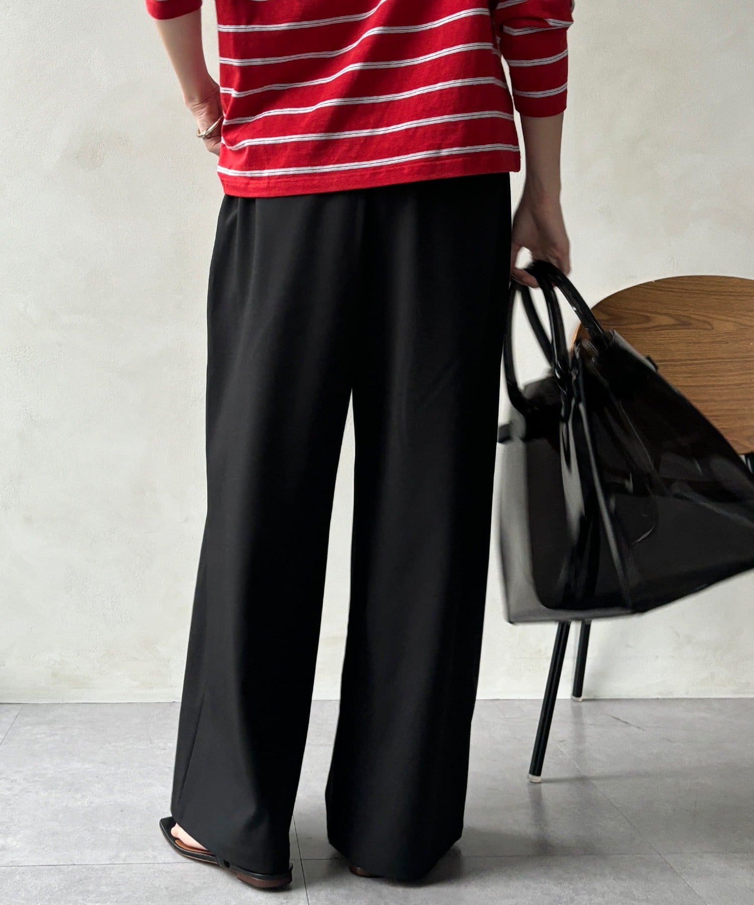 DOUDOU(ドゥドゥ) ドライタッチワイドパンツ