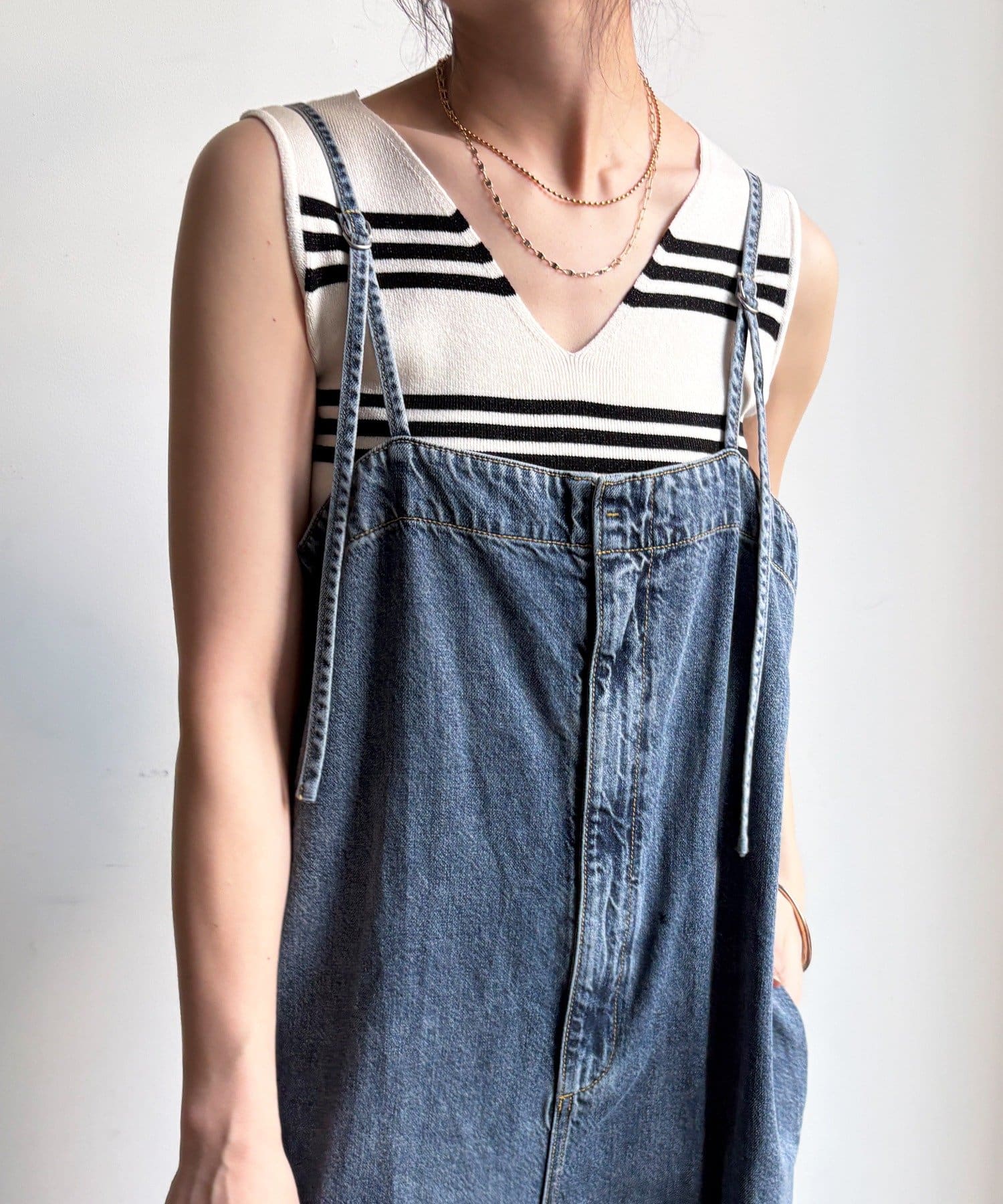 DOUDOU(ドゥドゥ) 【WEB限定】ボーダーニットタンク