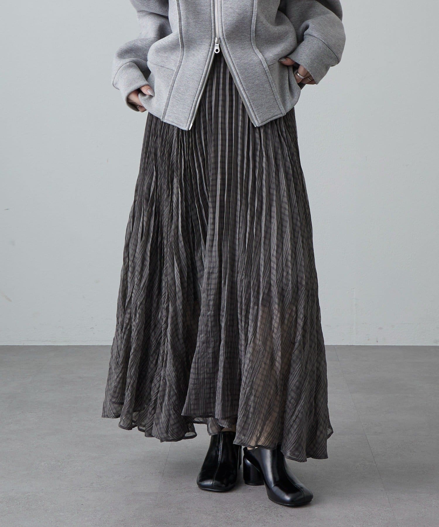 Lui's(ルイス) シアーチェックプリーツスカート