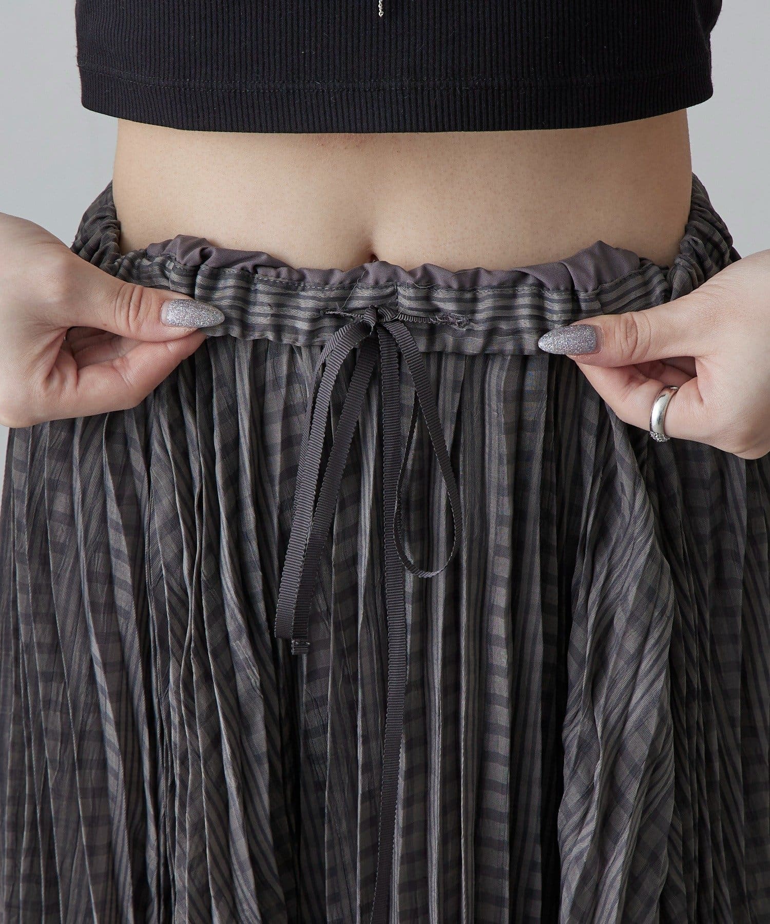 Lui's(ルイス) シアーチェックプリーツスカート