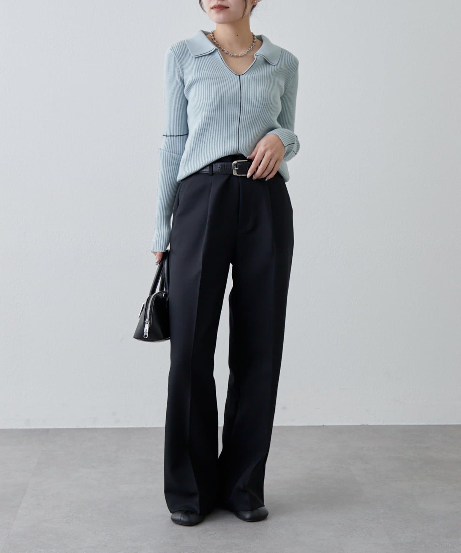 Lui's(ルイス) ストレッチツイルワイドパンツ