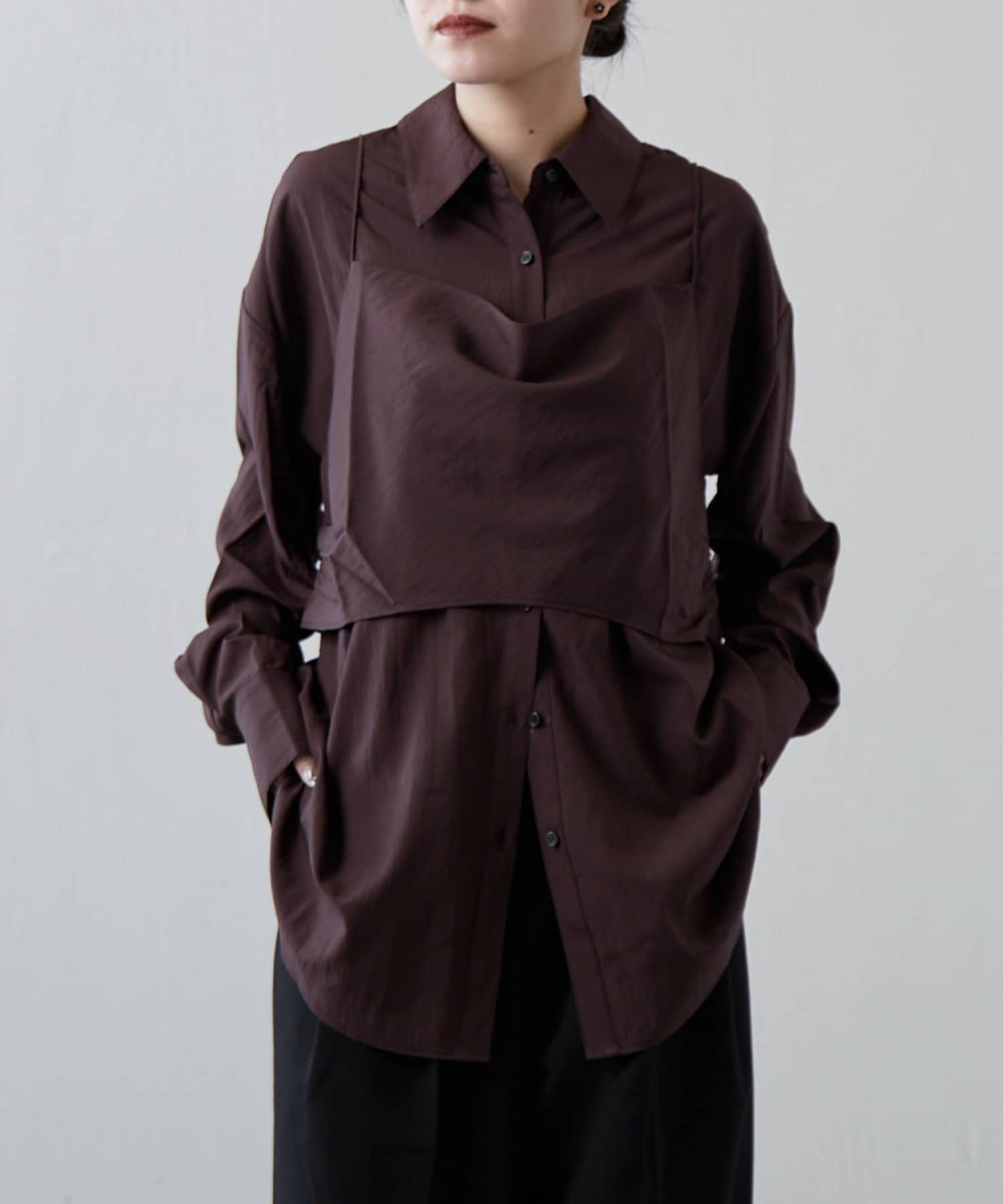 Lui's(ルイス) サテンキャミセットルーズシャツ