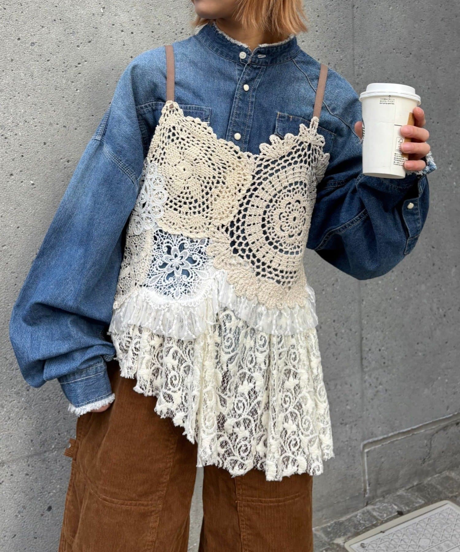 CIAOPANIC TYPY(チャオパニックティピー) 【etsinta】ミリタリーレースキャミ