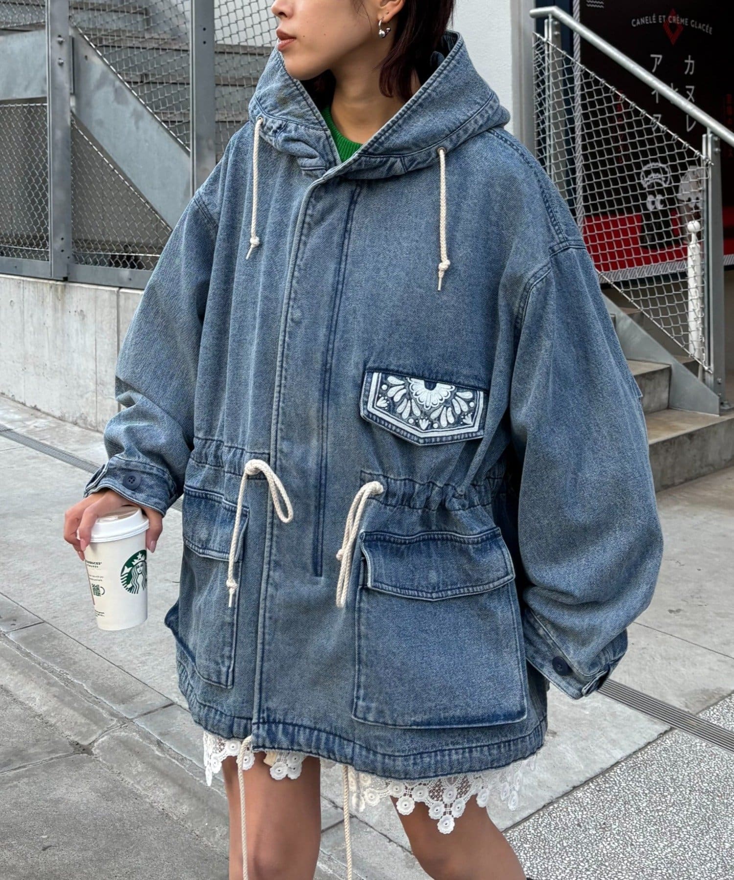 CIAOPANIC TYPY(チャオパニックティピー) 【etsinta】レースベスト付モッズコート