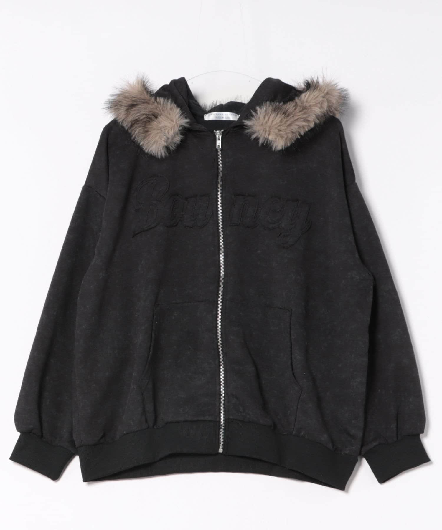 NICE CLAUP / OLIVE des OLIVE OUTLET(ナイスクラップ  / オリーブ デ オリーブ アウトレット) 春もマストバイ♡【RMAF】フードファー取外しZIPパーカー