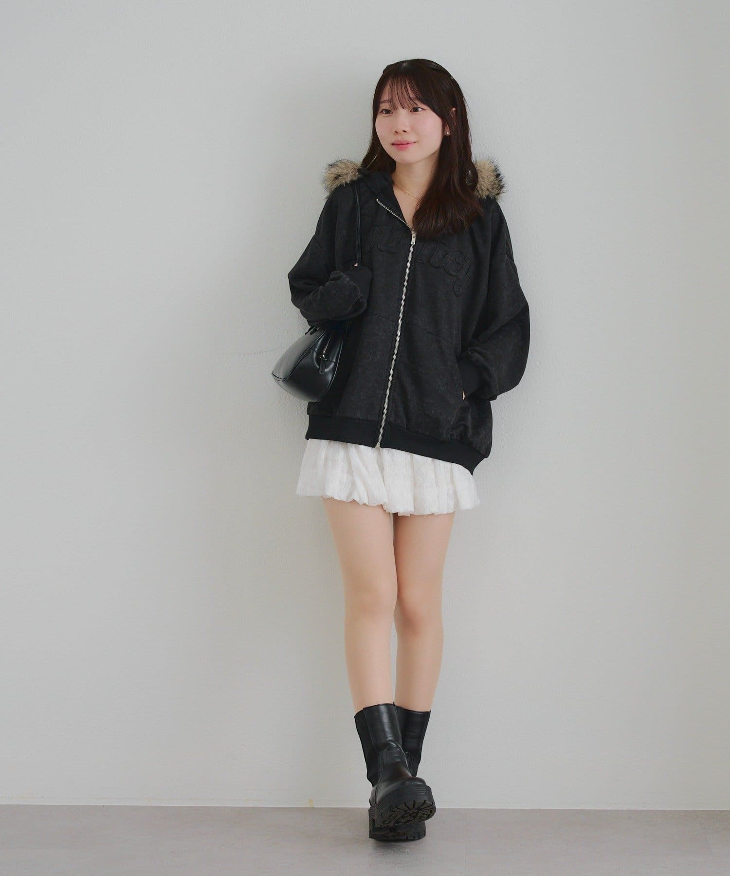 春もマストバイ♡【RMAF】フードファー取外しZIPパーカー | NICE CLAUP