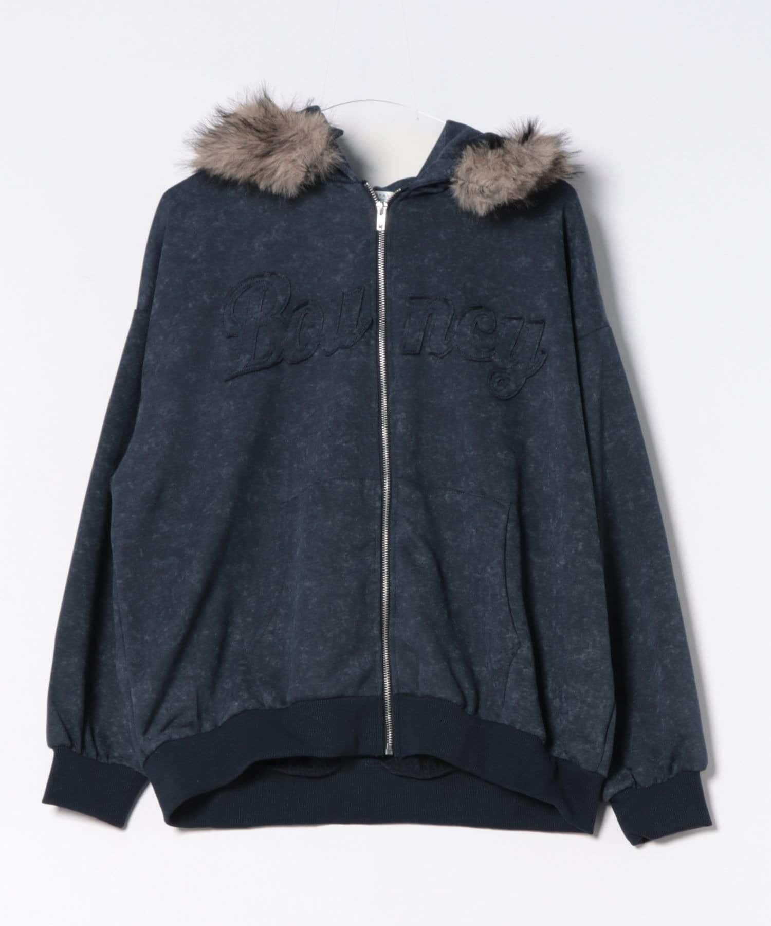 NICE CLAUP / OLIVE des OLIVE OUTLET(ナイスクラップ  / オリーブ デ オリーブ アウトレット) 春もマストバイ♡【RMAF】フードファー取外しZIPパーカー