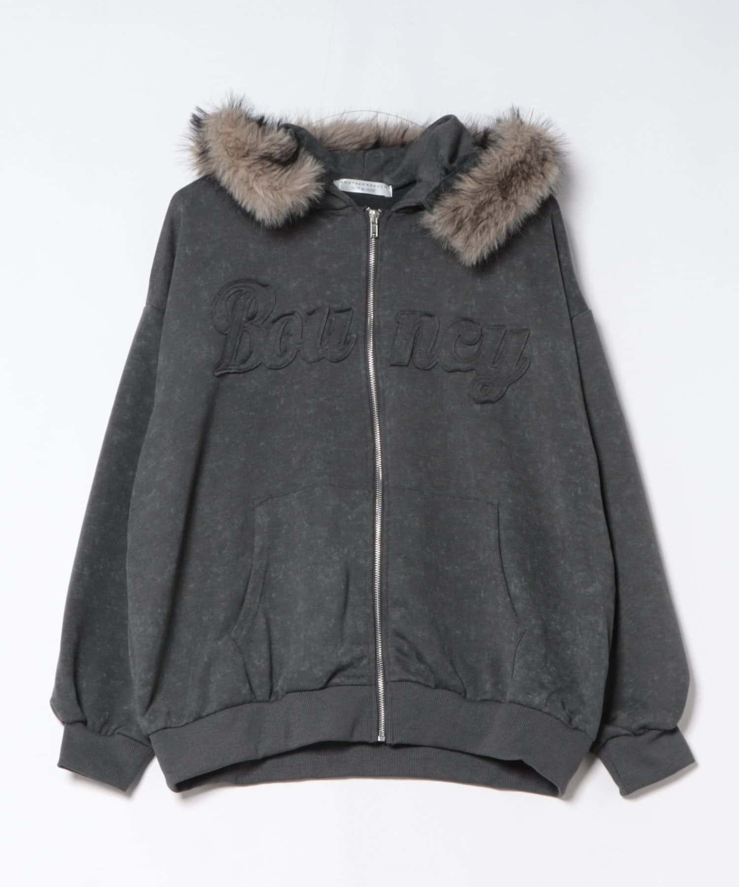 NICE CLAUP / OLIVE des OLIVE OUTLET(ナイスクラップ  / オリーブ デ オリーブ アウトレット) 春もマストバイ♡【RMAF】フードファー取外しZIPパーカー