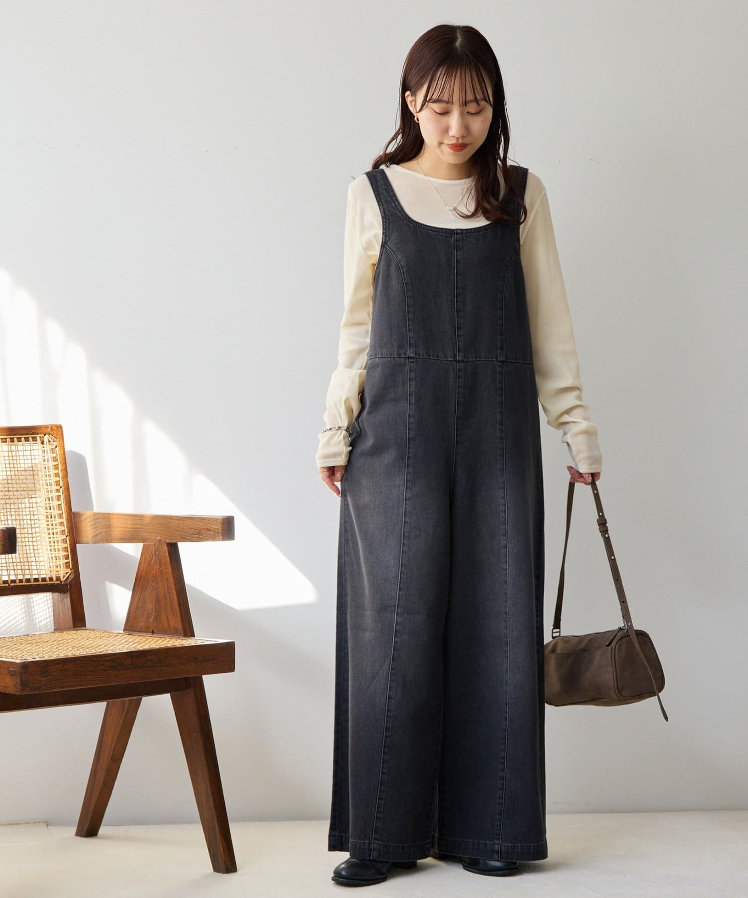 DISCOAT(ディスコート) 【SS先行予約】デニムジップ使いサロペット