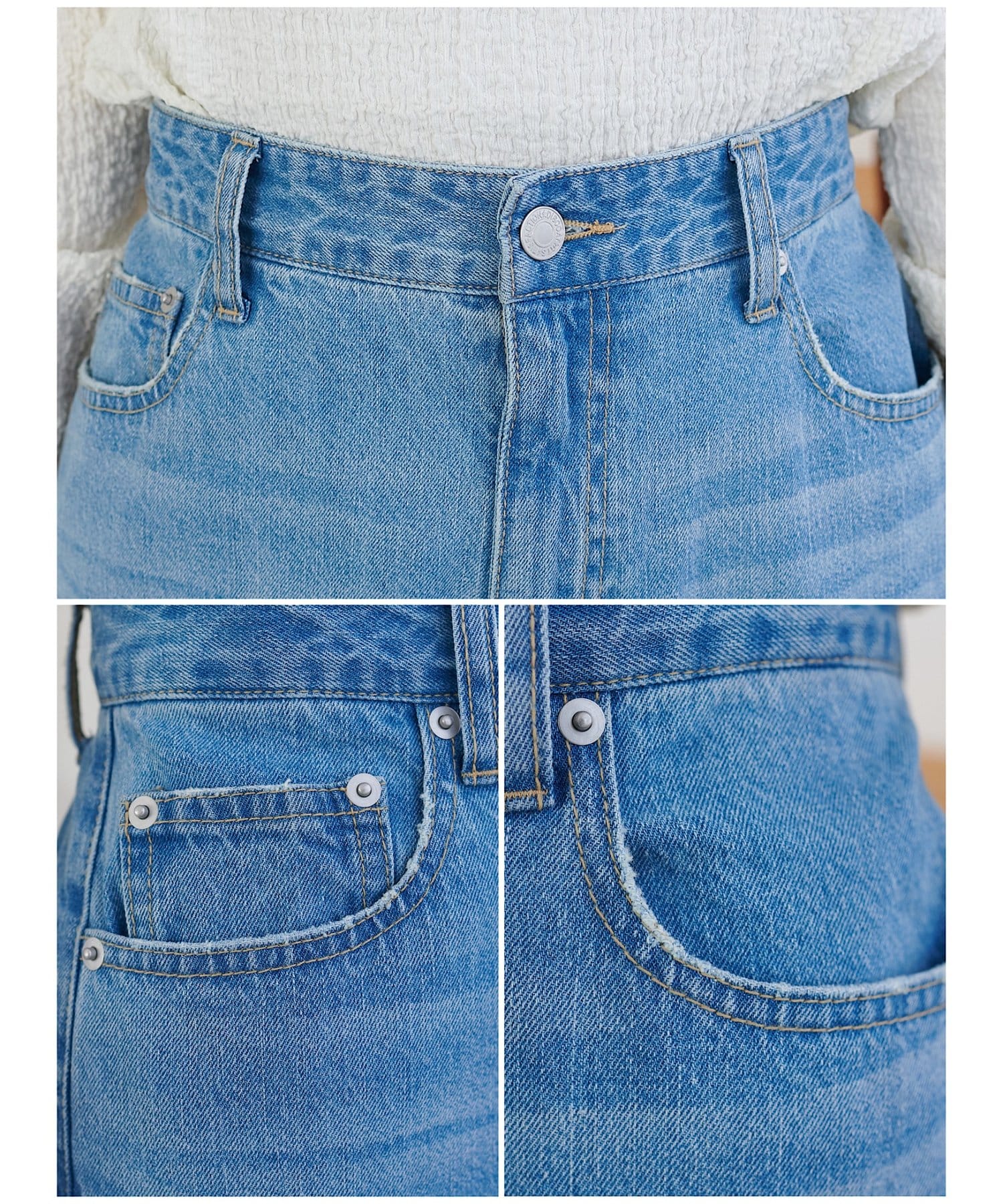 DISCOAT(ディスコート) 【＠yuyukekelife監修/理想を叶える♡】欲張りライトオンスデニムワイドパンツ