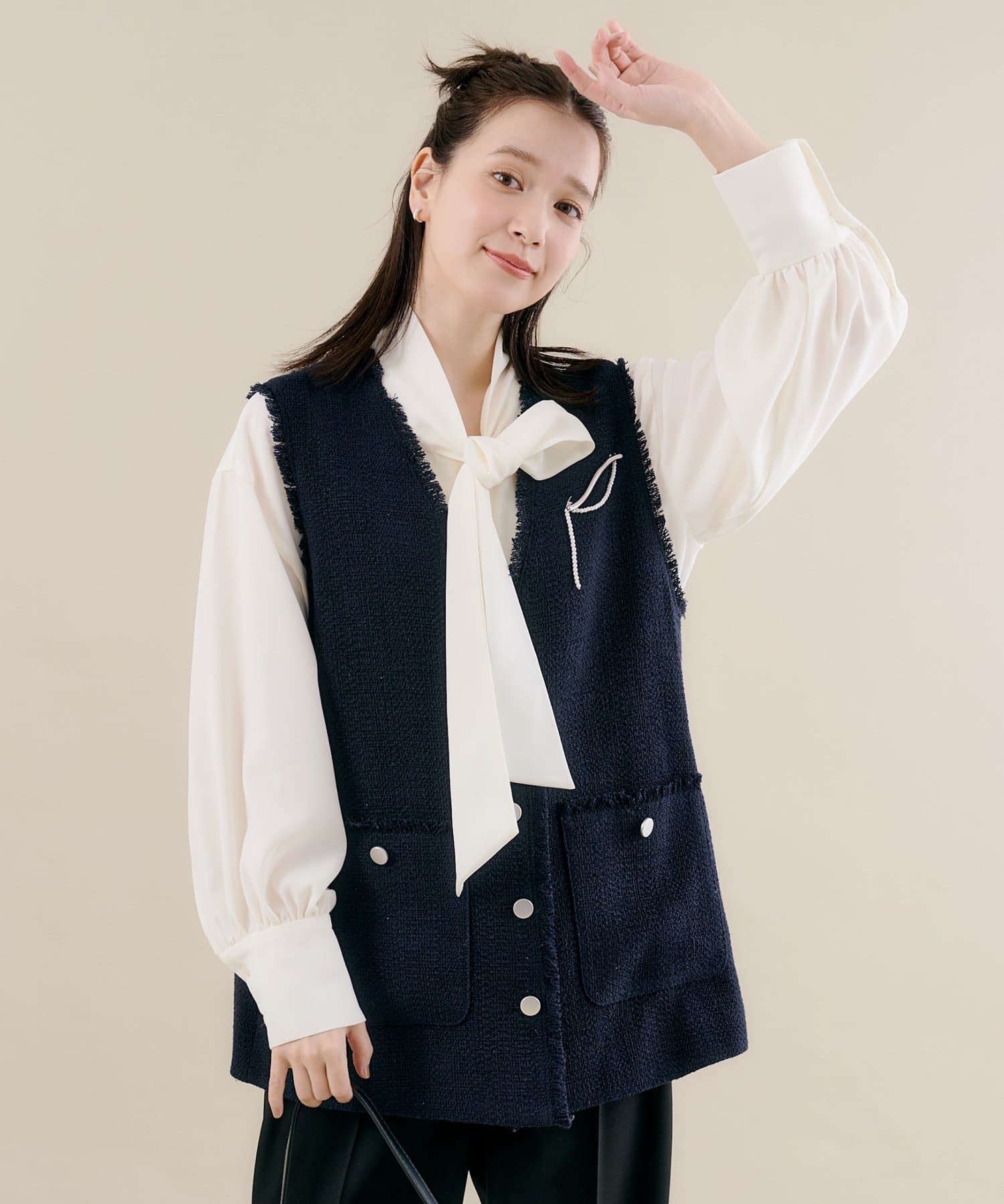 DISCOAT(ディスコート) 1/15(木)12:00~販売スタート【@yuyukekelife監修/セレモニー】ツイードジレ