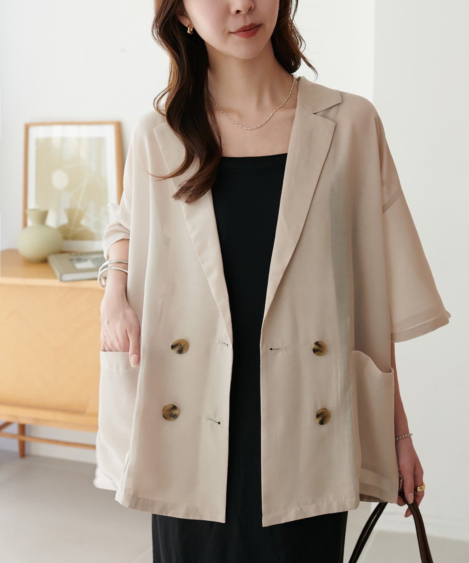 DISCOAT(ディスコート) シアー半袖シャツジャケット