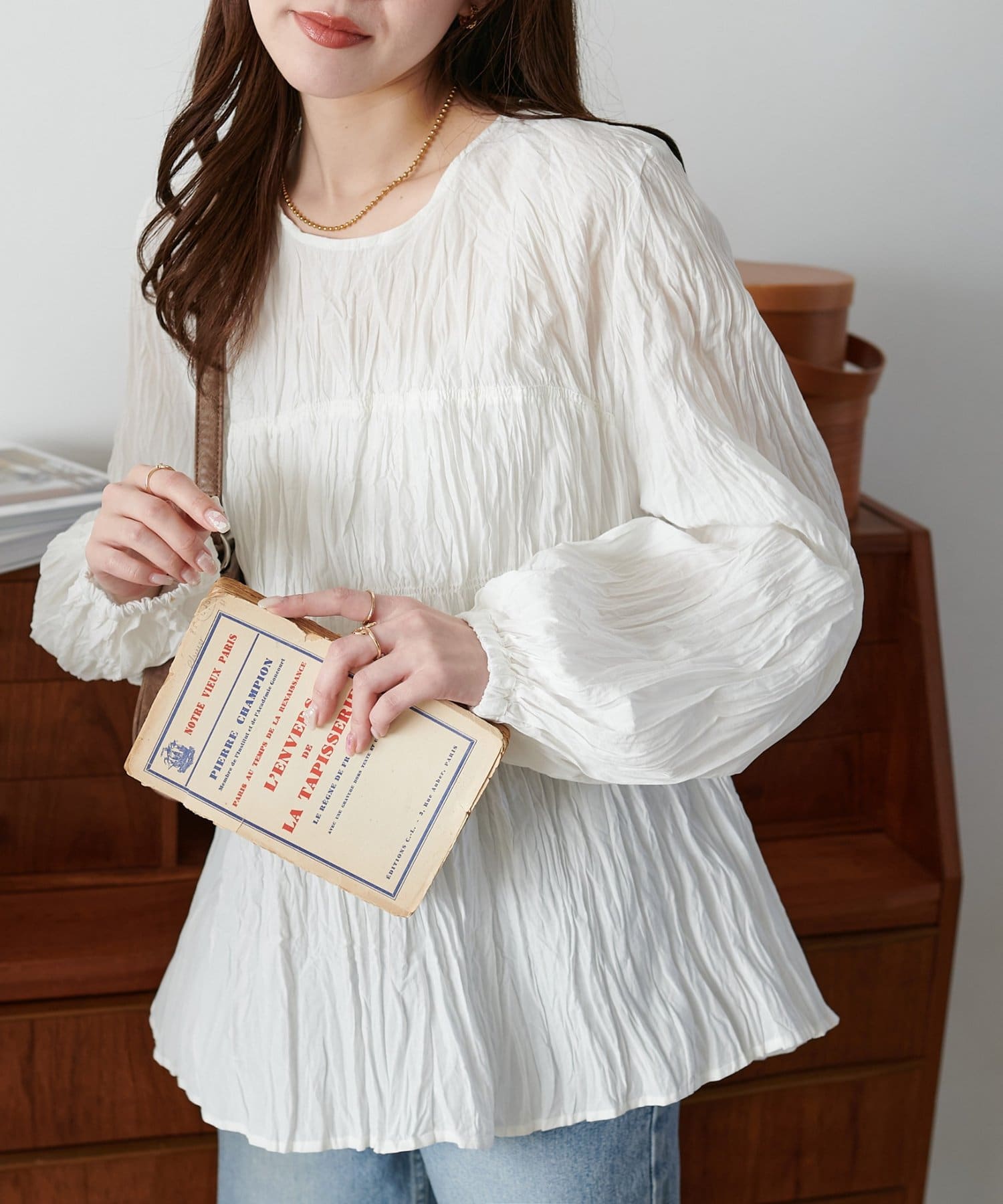 DISCOAT(ディスコート) 【リバイバル】ワッシャーシャーリングブラウス