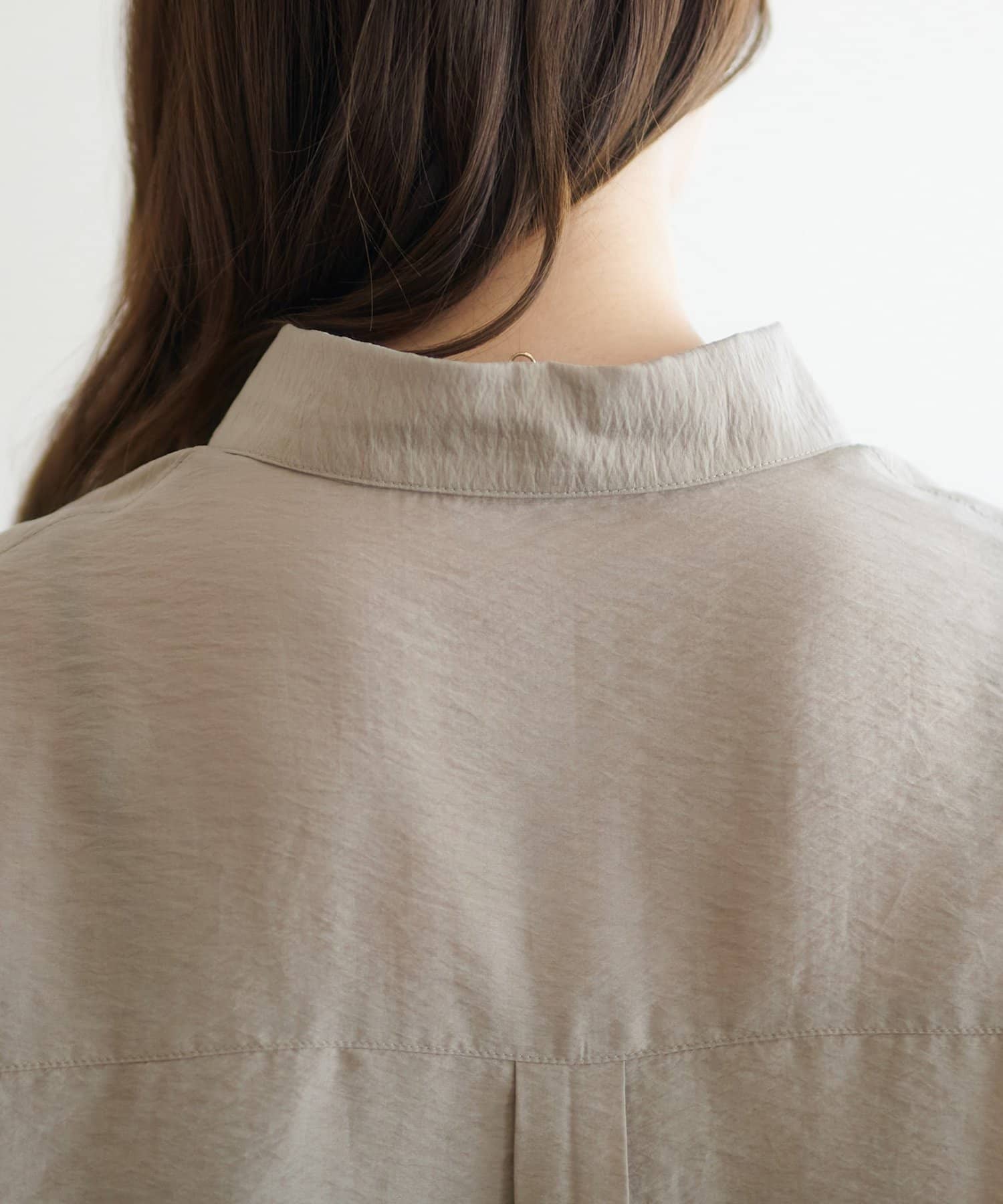 DISCOAT(ディスコート) 【SS先行予約】シアー黒釦ビッグシャツ