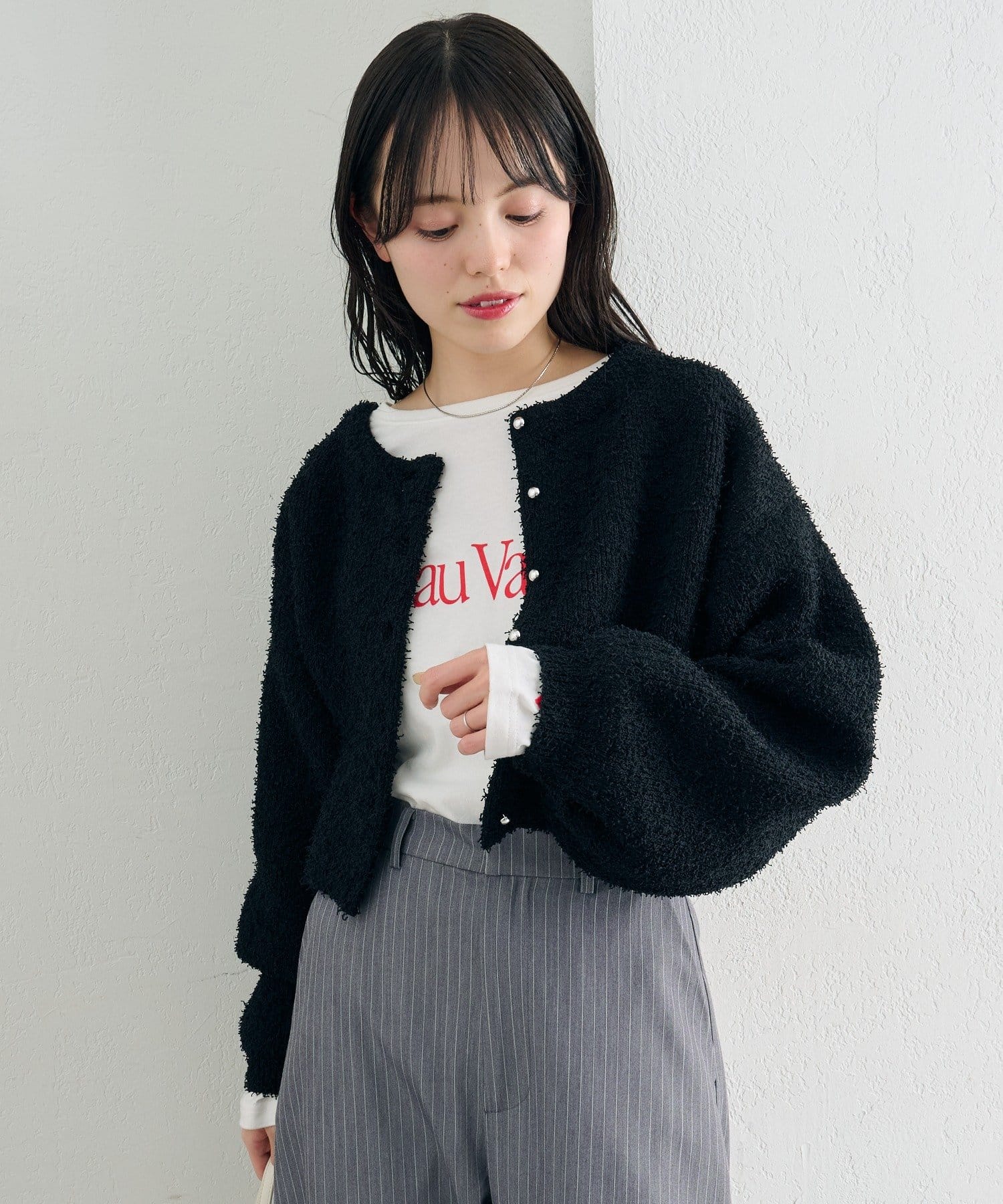 mystic(ミスティック) 26SSミニフリンジカーディガン