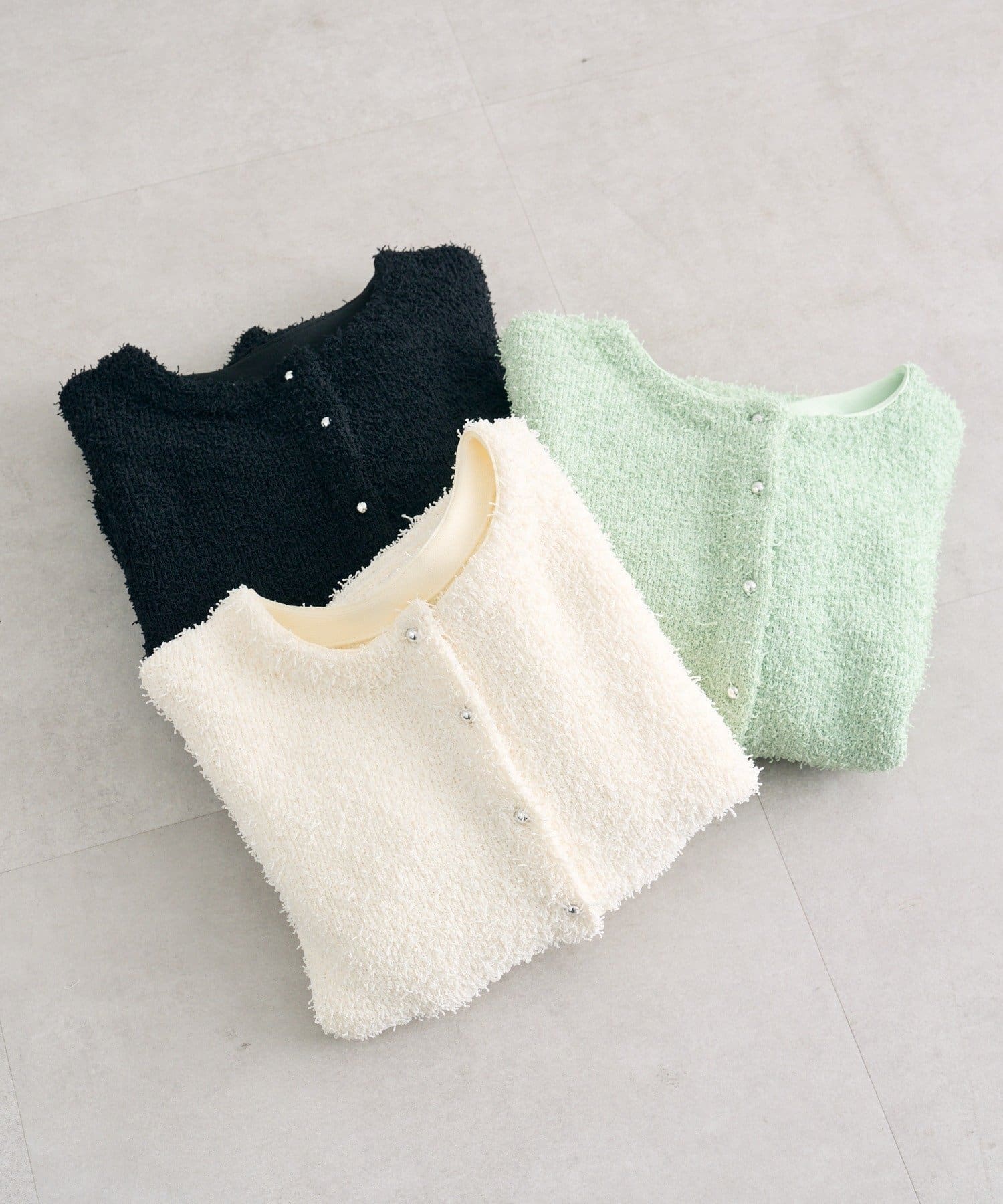 mystic(ミスティック) 26SSミニフリンジカーディガン