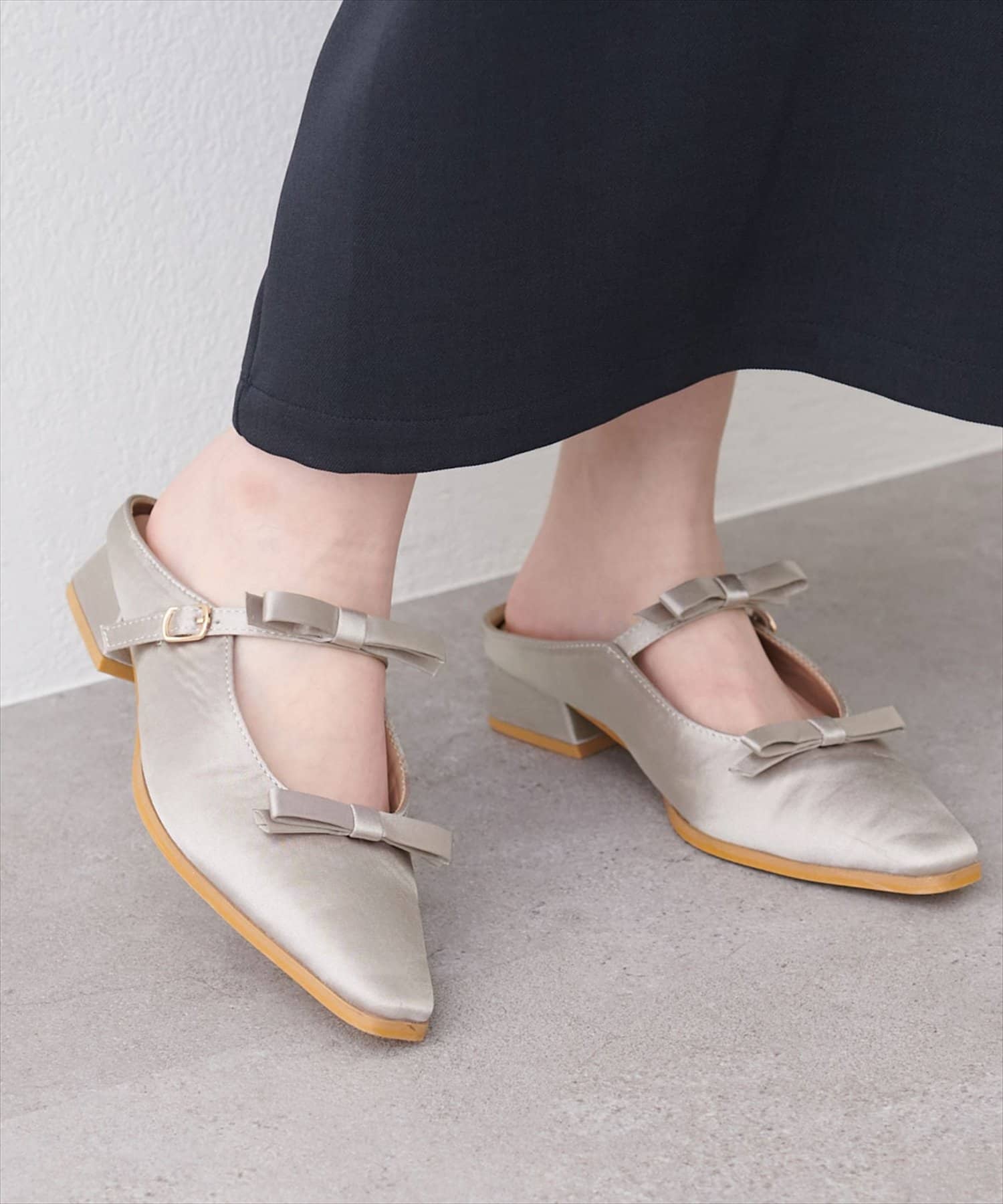 natural couture(ナチュラルクチュール) ダブルリボンミュール