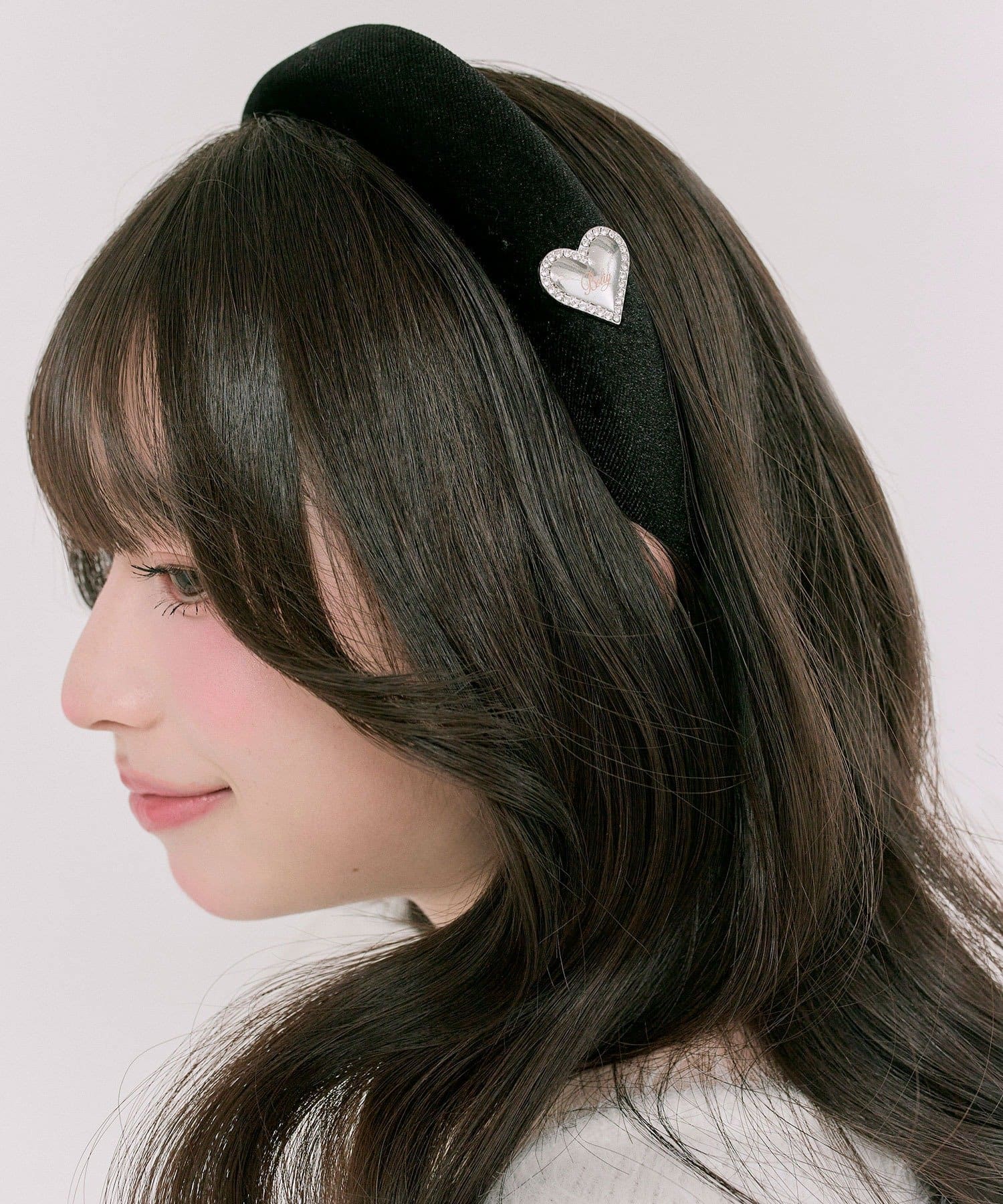 OLIVE des OLIVE(オリーブ デ オリーブ) ロゴハートベロアカチューシャ