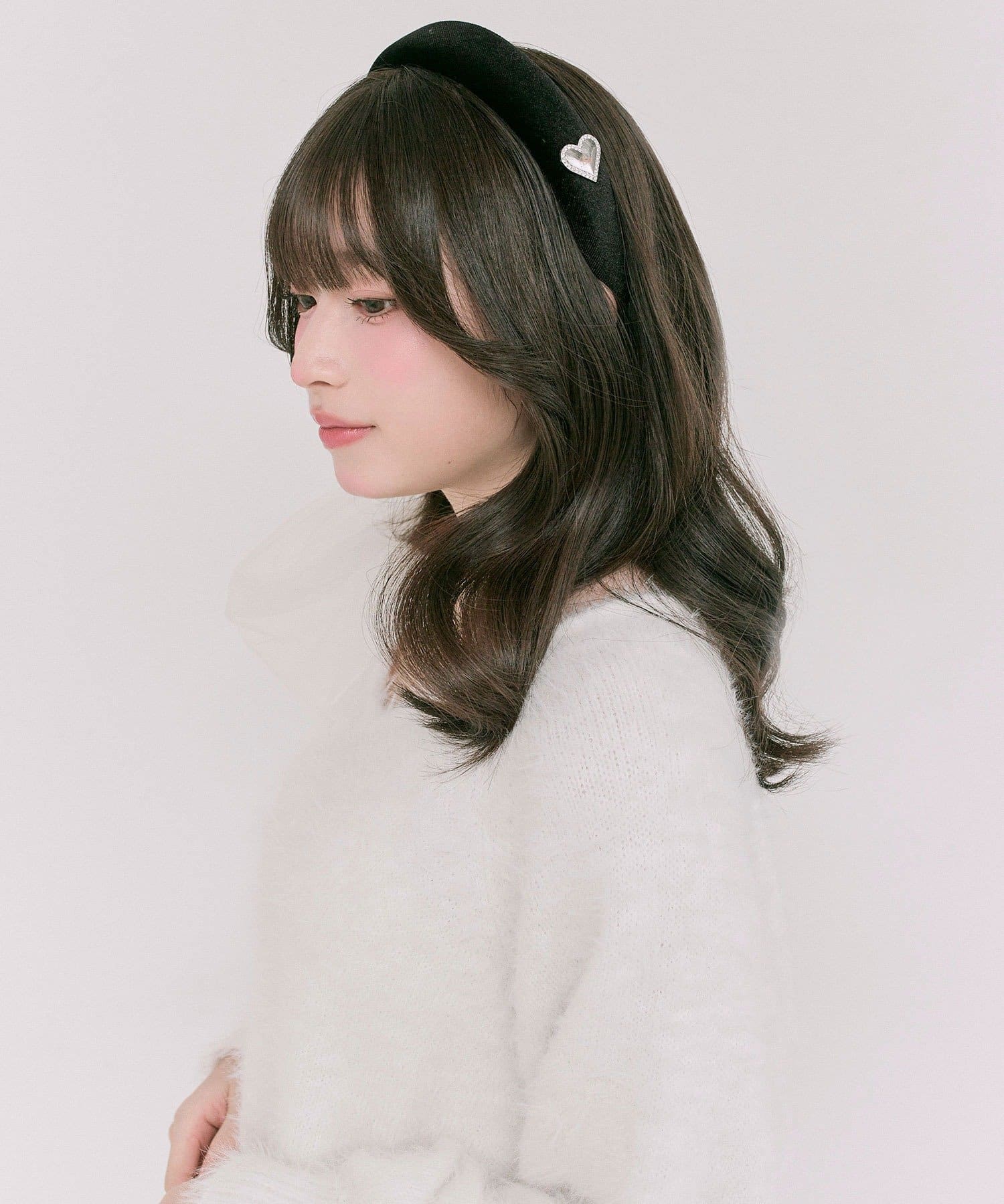 OLIVE des OLIVE(オリーブ デ オリーブ) ロゴハートベロアカチューシャ