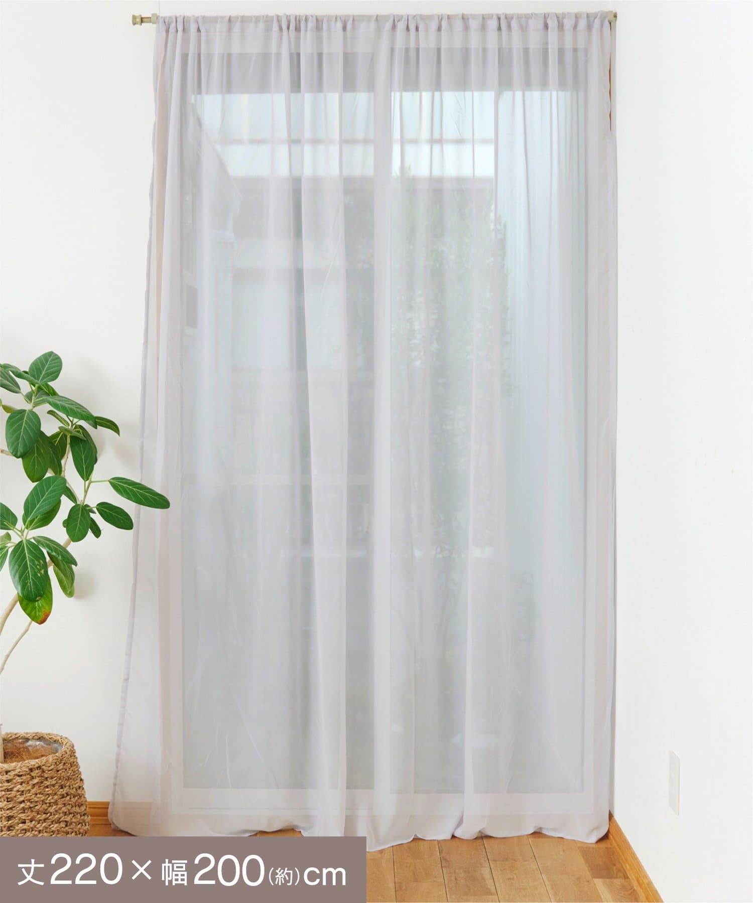 salut!(サリュ) シフォンカーテン：220×200cm