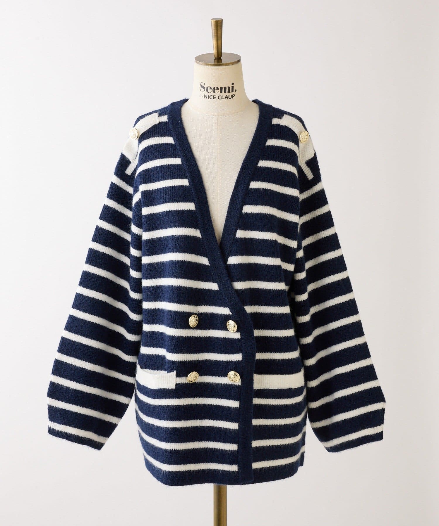 Seemi.by NICE CLAUP(シーミーバイナイスクラップ) 【Seemi】２枚セットボーダーニットワンピース