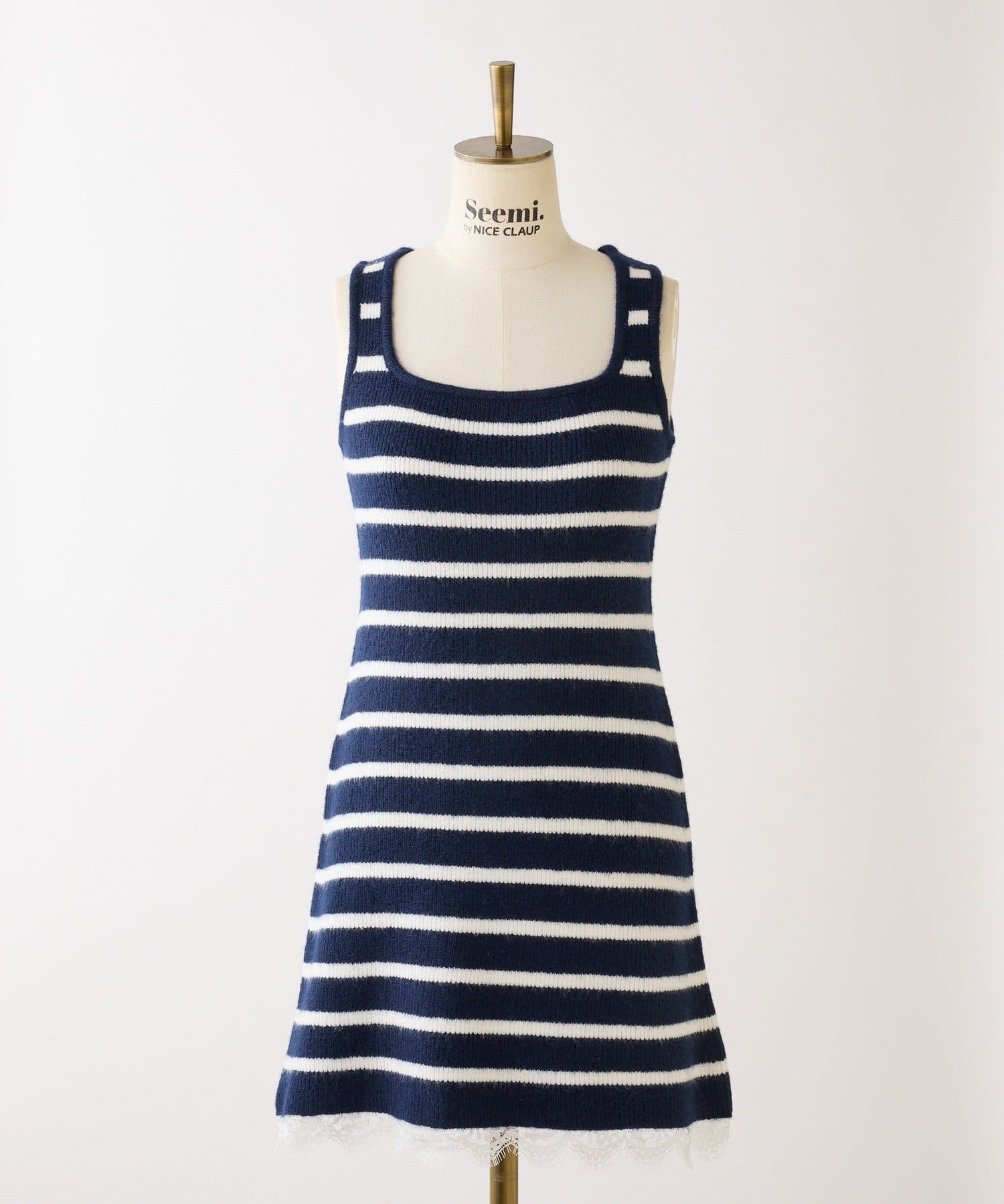 Seemi.by NICE CLAUP(シーミーバイナイスクラップ) 【Seemi】２枚セットボーダーニットワンピース