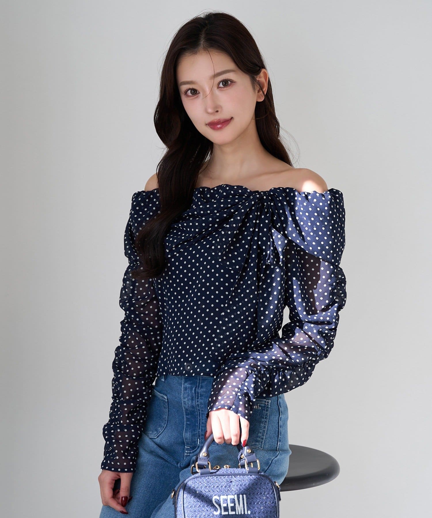 Seemi.by NICE CLAUP(シーミーバイナイスクラップ) 【Seemi】リボンブラウス