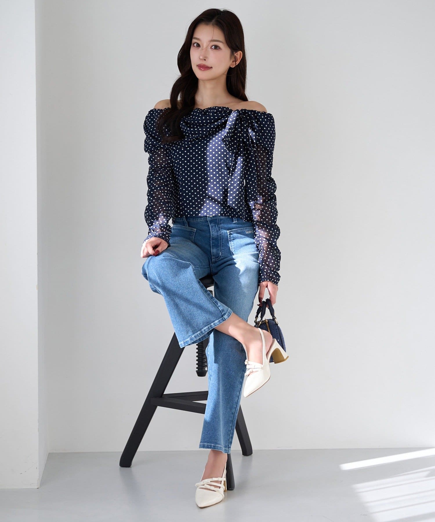 Seemi.by NICE CLAUP(シーミーバイナイスクラップ) 【Seemi】リボンブラウス