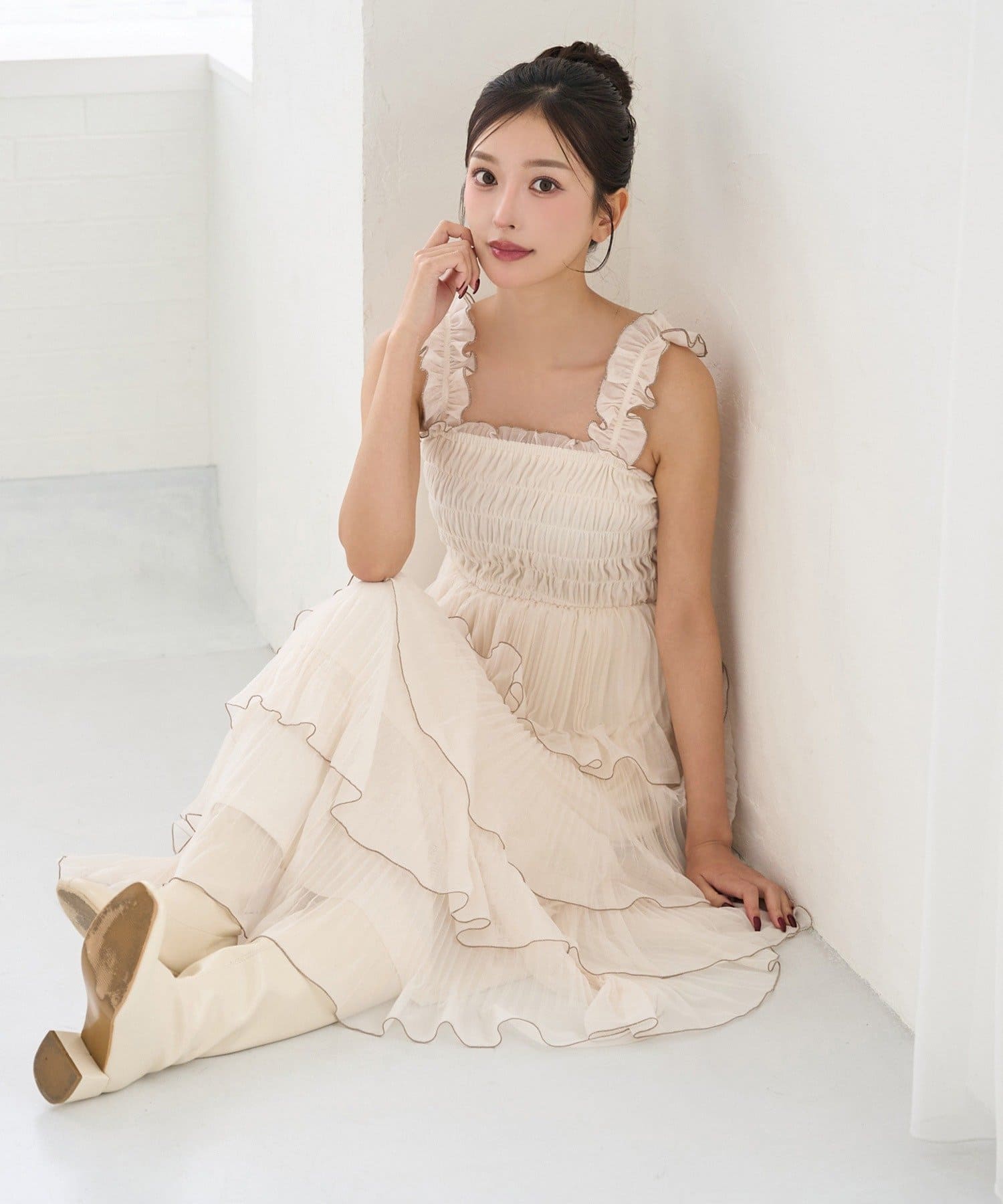 Seemi.by NICE CLAUP(シーミーバイナイスクラップ) 【Seemi】ティアードワンピース